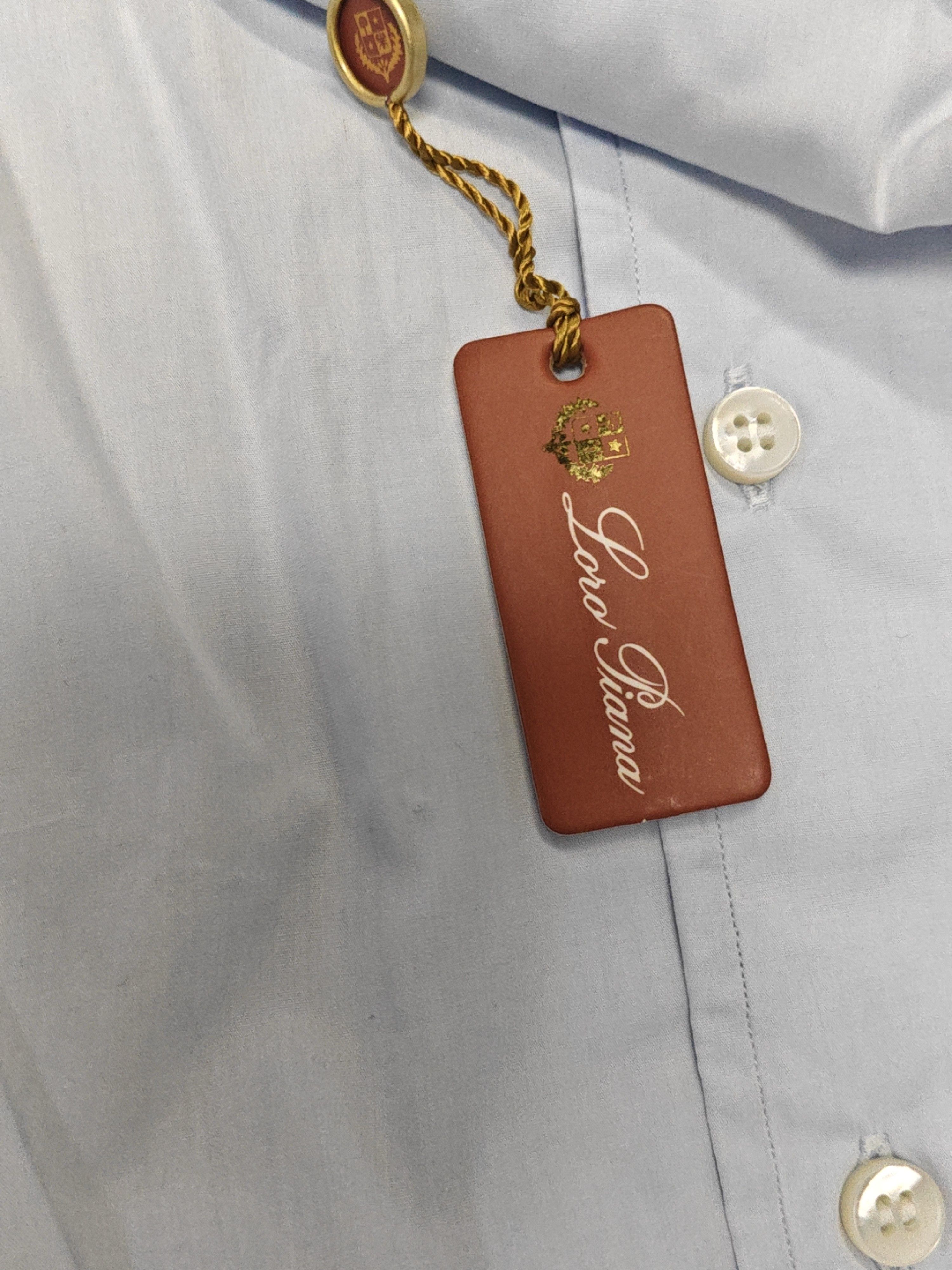 Loro Piana Loro Piana Solid Button Up Shirt Size XXL Size US XXL / EU 58 / 5 - 5 Thumbnail