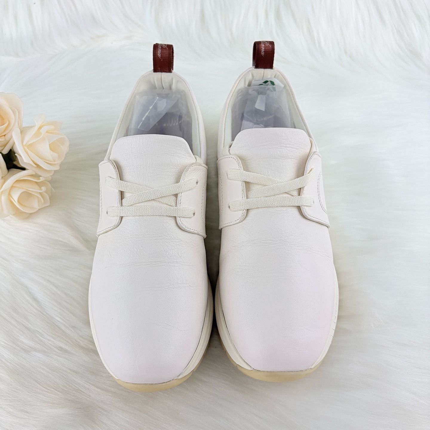 Loro Piana Loro Piana Leather Low-Top Sneakers White Size 37 Size US 7 / IT 37 - 2 Thumbnail