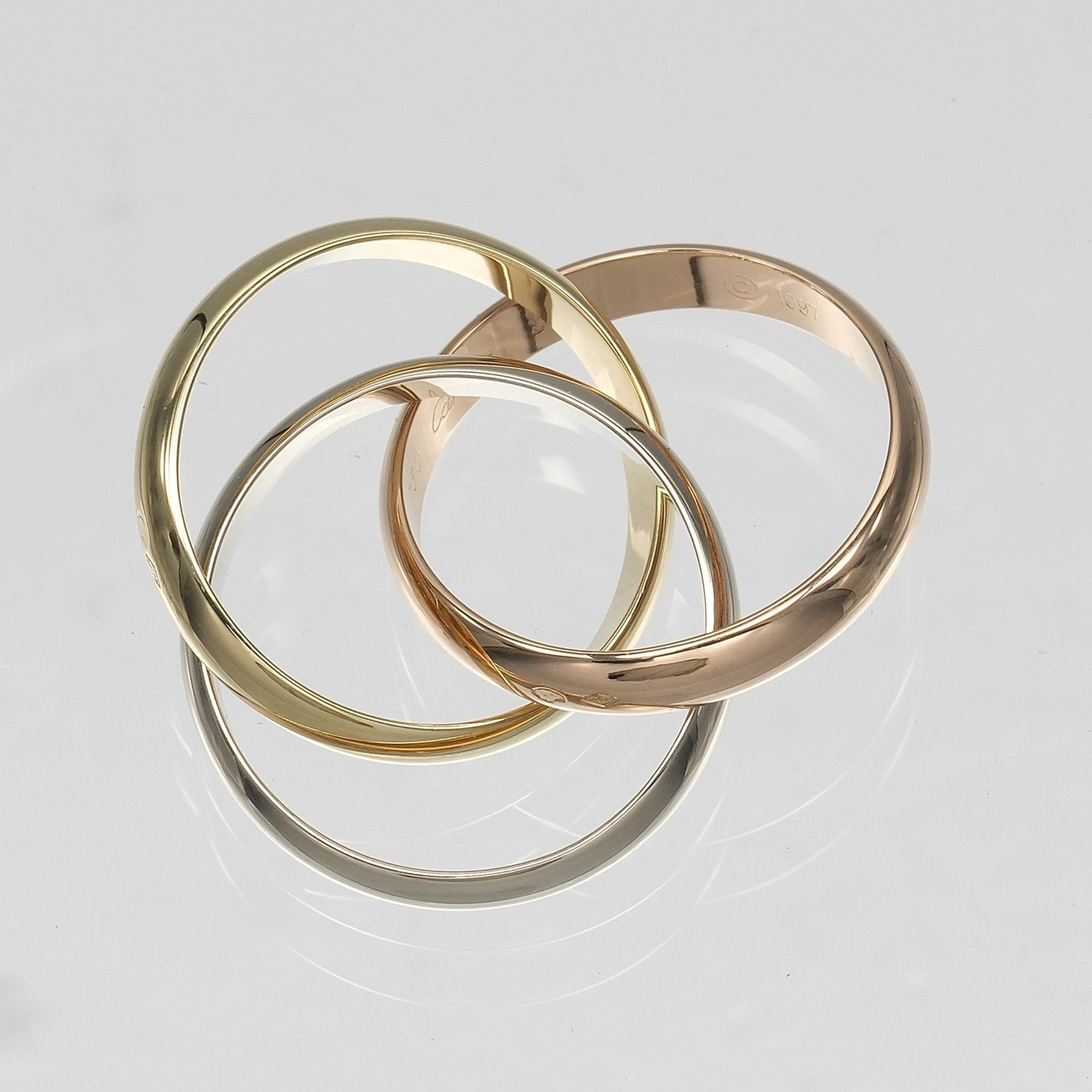 Cartier Cartier Trinity Ring, Size 16, 3.9mm Band, 18K Gold (YG, PG, WG), Approx. 11.65g. Size ONE SIZE - 8 Thumbnail