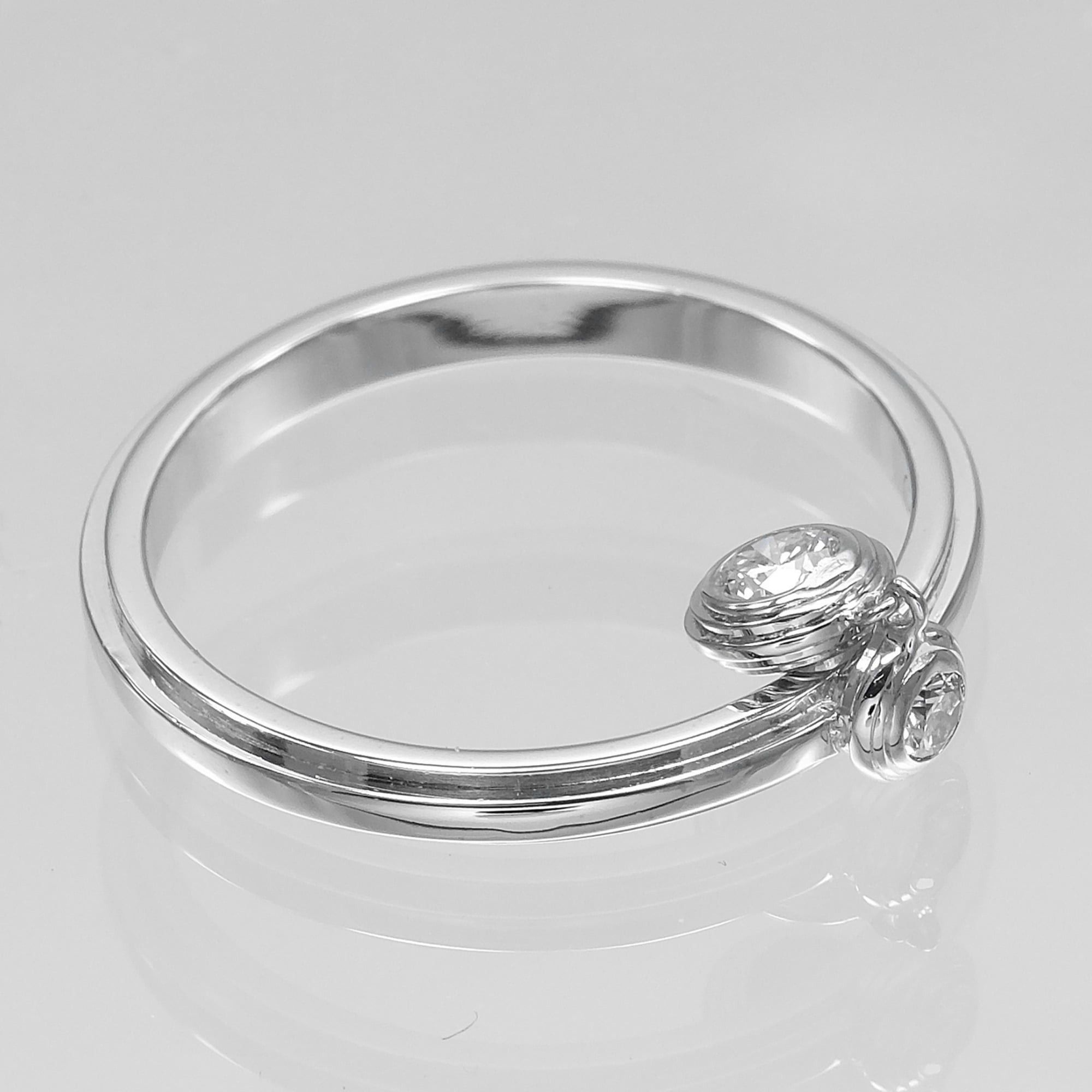 Cartier Cartier Damour Ring, Size 9, Platinum 950, 2 Diamonds, Approx. 2.3g. Size ONE SIZE - 6 Thumbnail