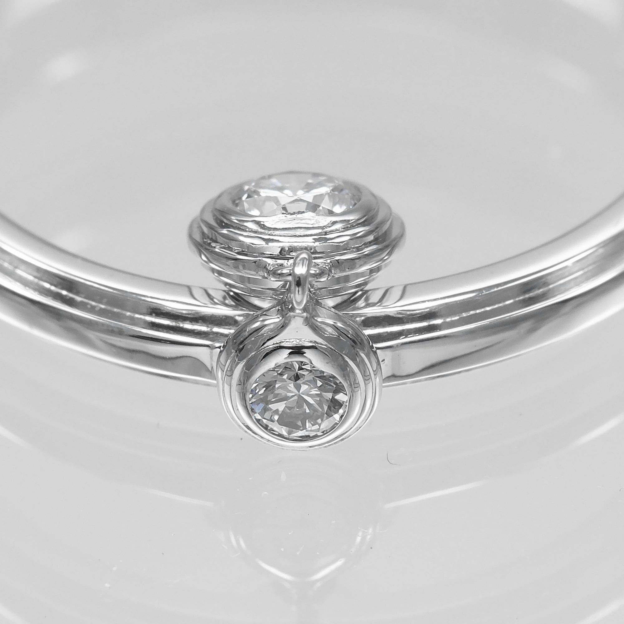 Cartier Cartier Damour Ring, Size 9, Platinum 950, 2 Diamonds, Approx. 2.3g. Size ONE SIZE - 7 Thumbnail