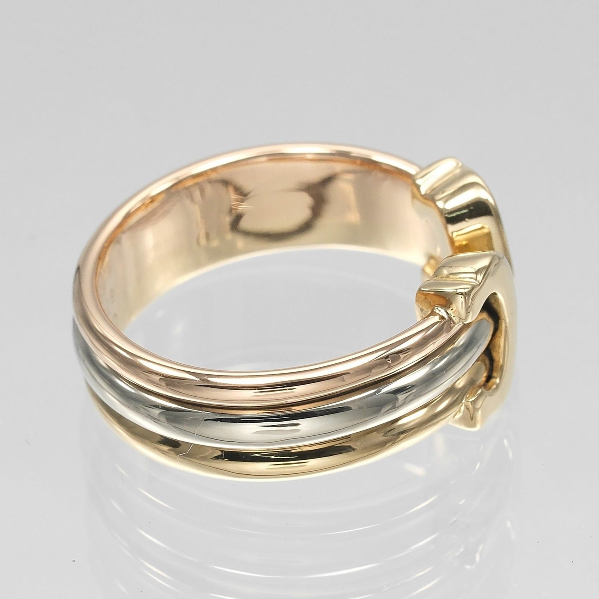 Cartier Cartier 2C Three-Color Ring, Size 9.5, 18K Gold (YG, PG, WG), Approx. 4.83g Size ONE SIZE - 7 Thumbnail