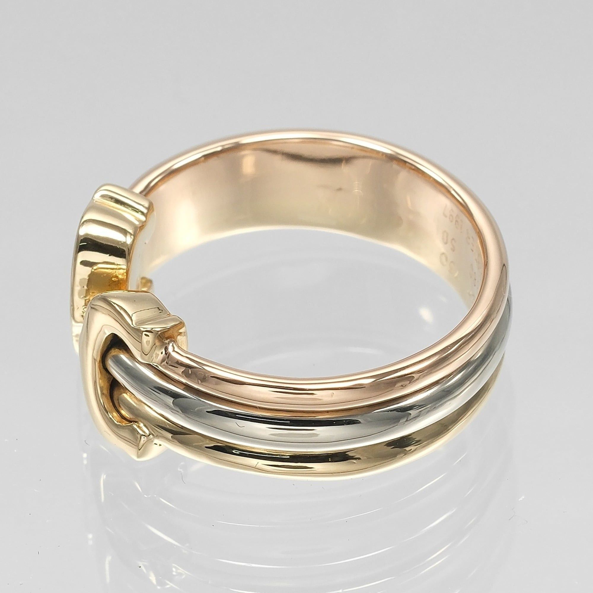 Cartier Cartier 2C Three-Color Ring, Size 9.5, 18K Gold (YG, PG, WG), Approx. 4.83g Size ONE SIZE - 6 Thumbnail