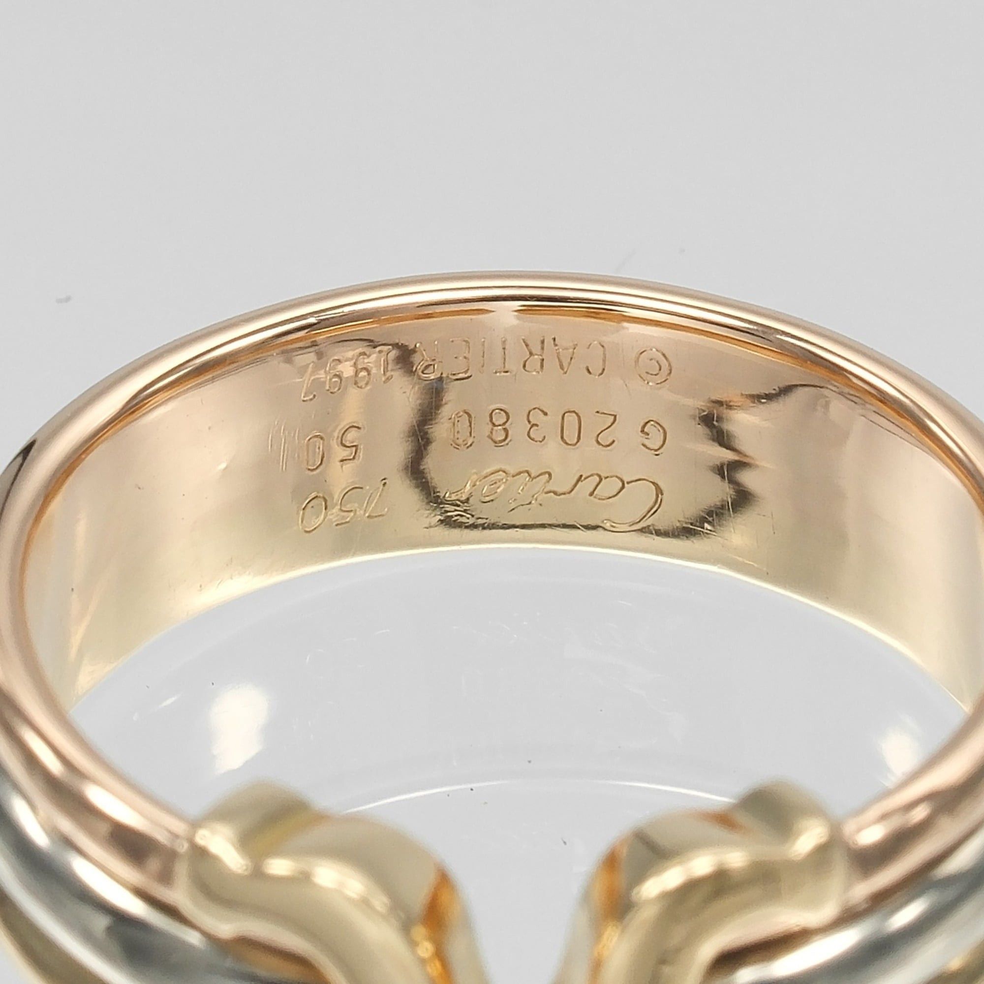 Cartier Cartier 2C Three-Color Ring, Size 9.5, 18K Gold (YG, PG, WG), Approx. 4.83g Size ONE SIZE - 4 Thumbnail