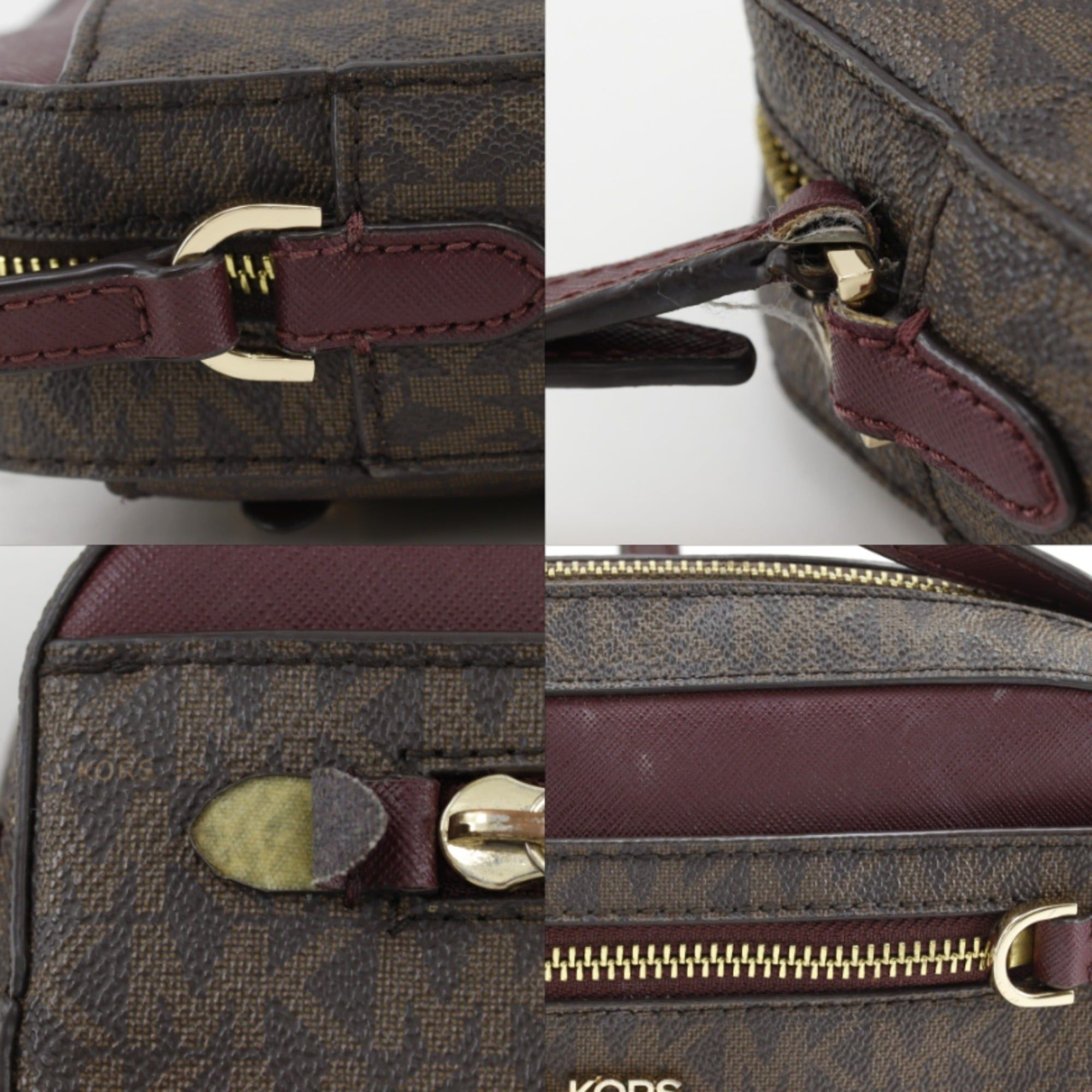 Michael Kors Michael Kors Zip Chain Crossbody Large Shoulder Bag, Signature Pattern, 35S1GTTC9B, PVC, Brown, Women's Size ONE SIZE - 12 Thumbnail