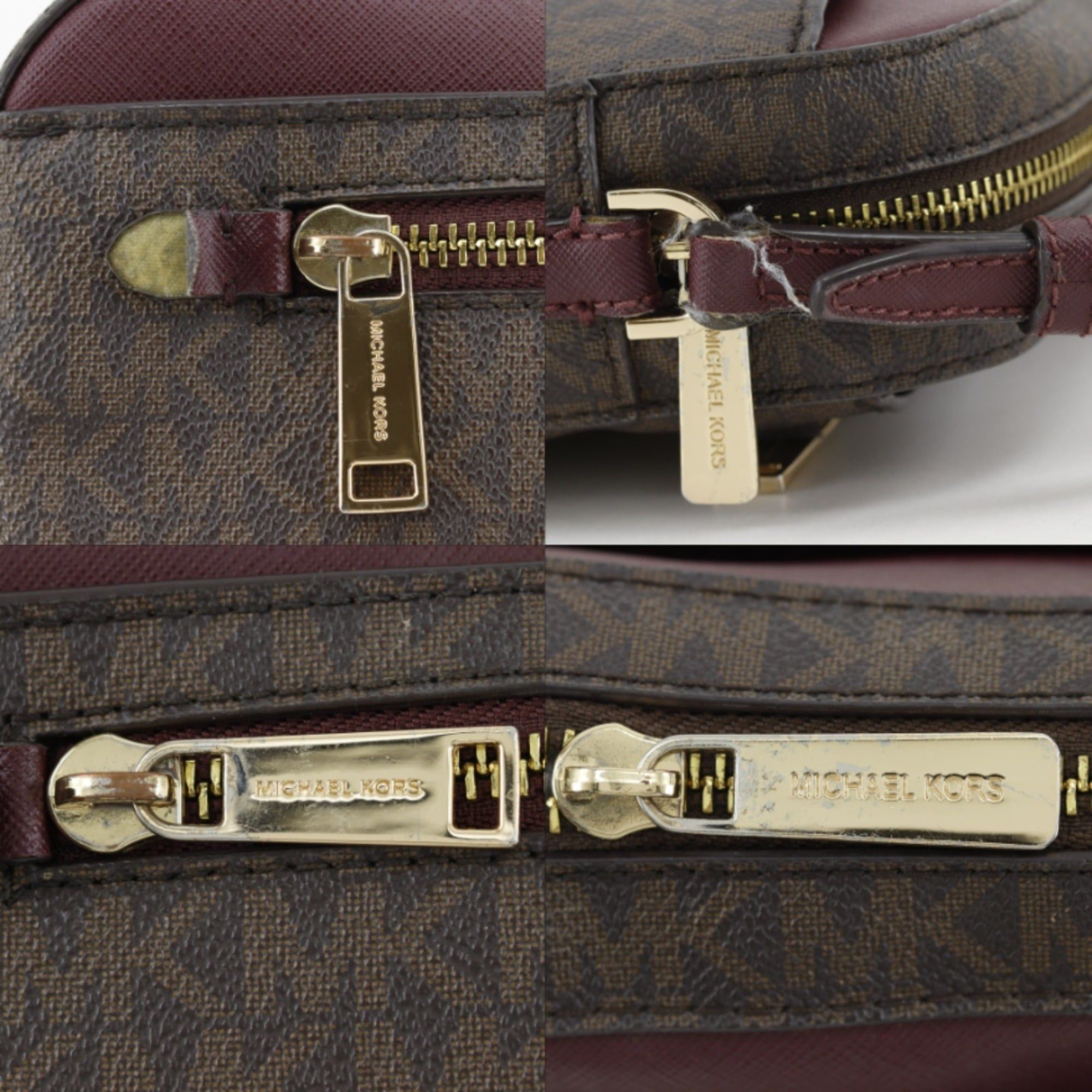 Michael Kors Michael Kors Zip Chain Crossbody Large Shoulder Bag, Signature Pattern, 35S1GTTC9B, PVC, Brown, Women's Size ONE SIZE - 13 Thumbnail