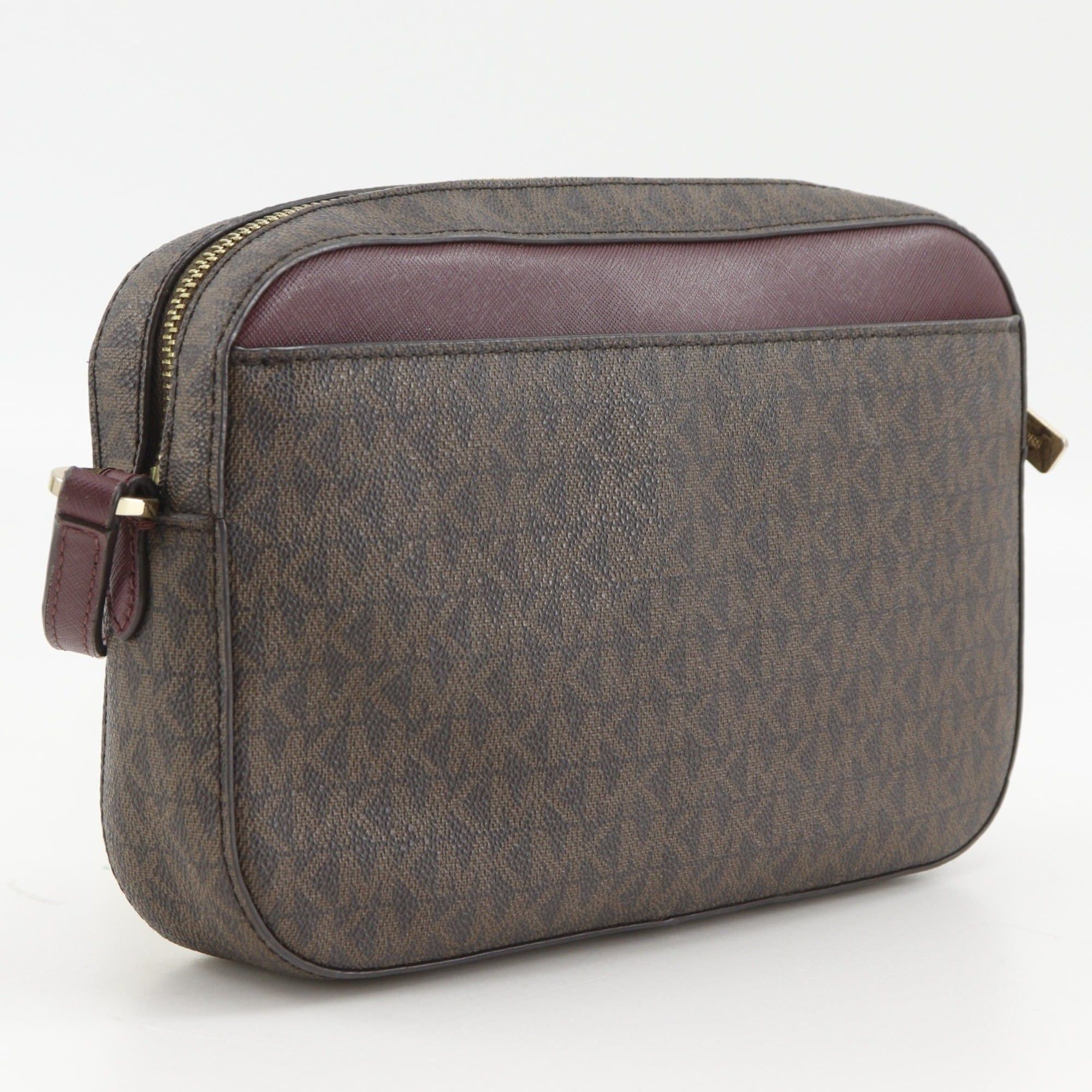 Michael Kors Michael Kors Zip Chain Crossbody Large Shoulder Bag, Signature Pattern, 35S1GTTC9B, PVC, Brown, Women's Size ONE SIZE - 3 Thumbnail