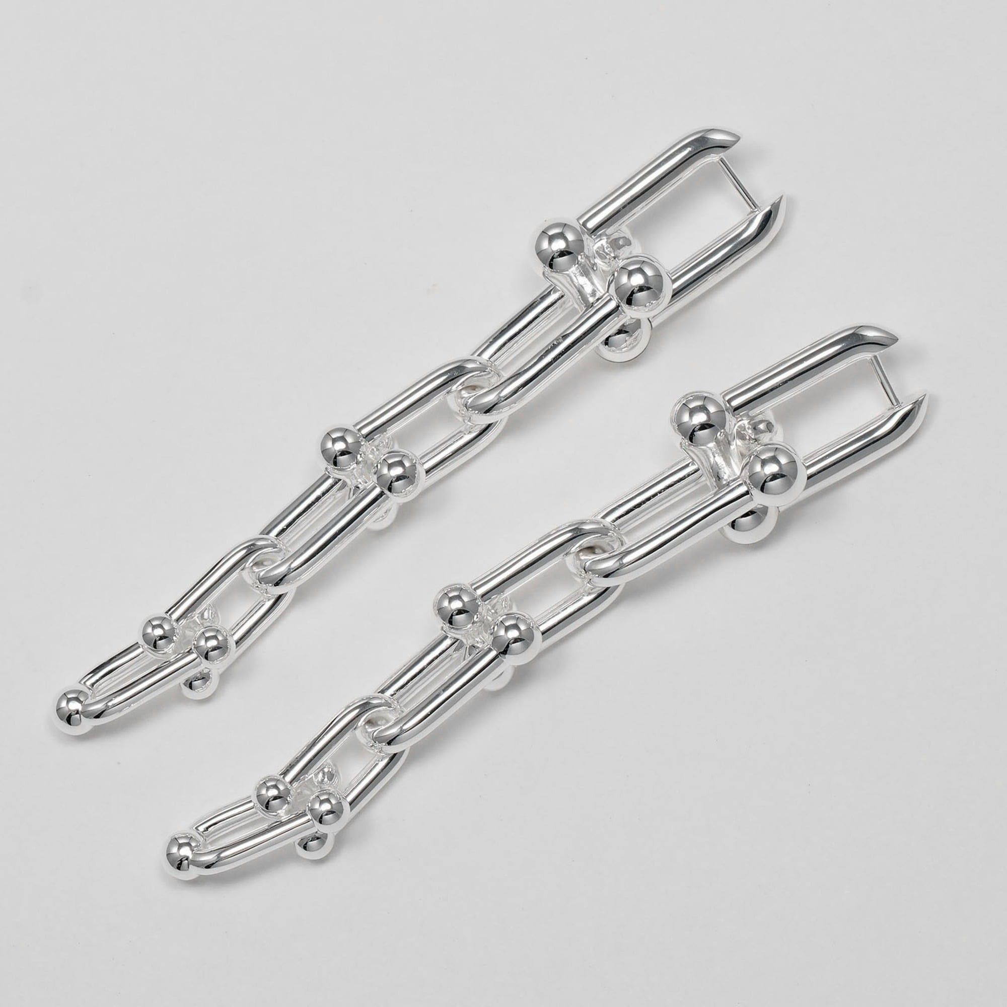 Tiffany & Co. Tiffany & Co. Hardware Graduated Link Earrings, Sterling Silver 925, Approx. 22.3g Size ONE SIZE - 8 Thumbnail