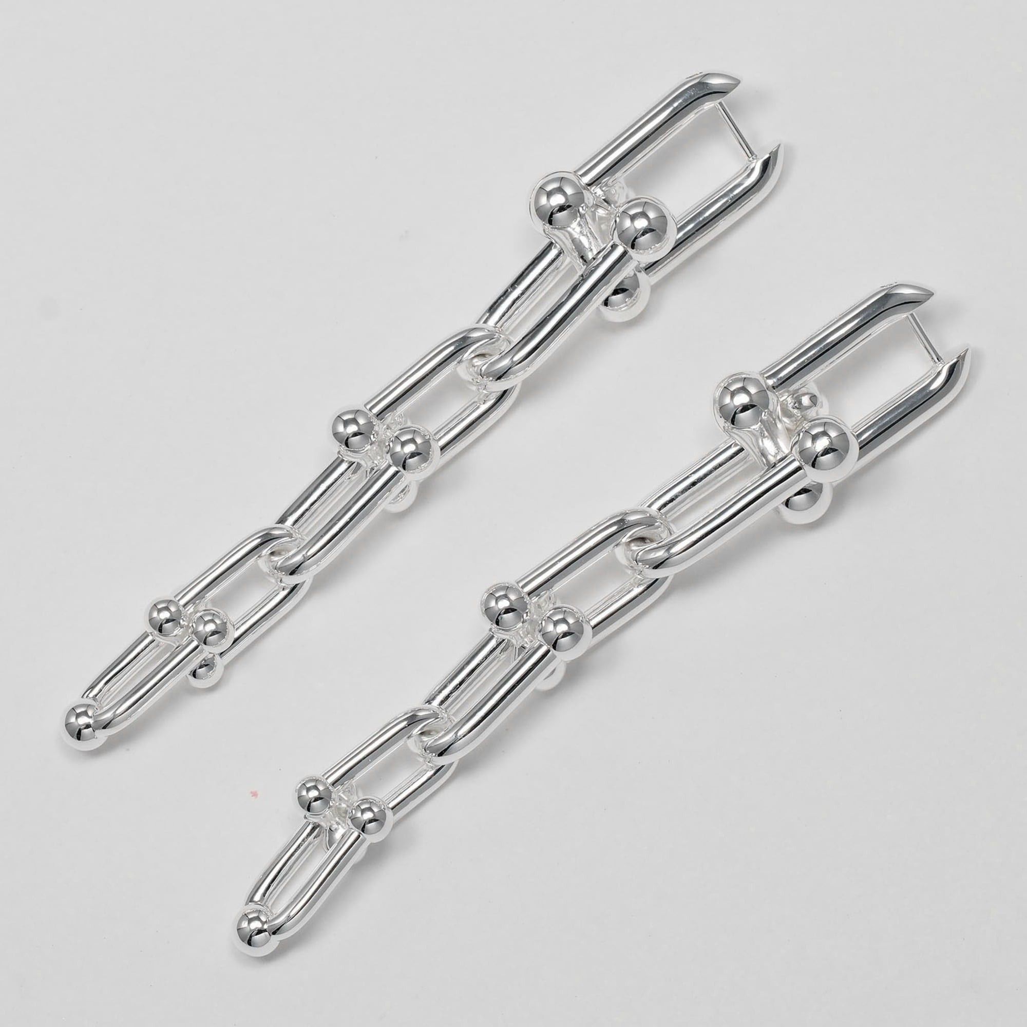 Tiffany & Co. Tiffany & Co. Hardware Graduated Link Earrings, Sterling Silver 925, Approx. 22.3g Size ONE SIZE - 6 Thumbnail