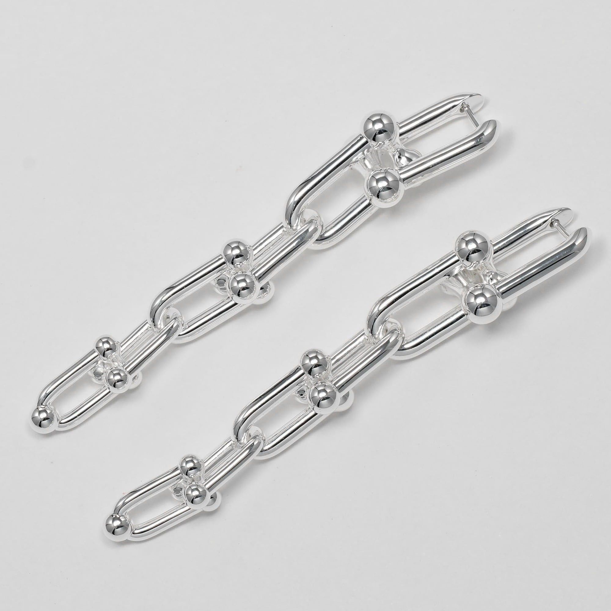 Tiffany & Co. Tiffany & Co. Hardware Graduated Link Earrings, Sterling Silver 925, Approx. 22.3g Size ONE SIZE - 7 Thumbnail