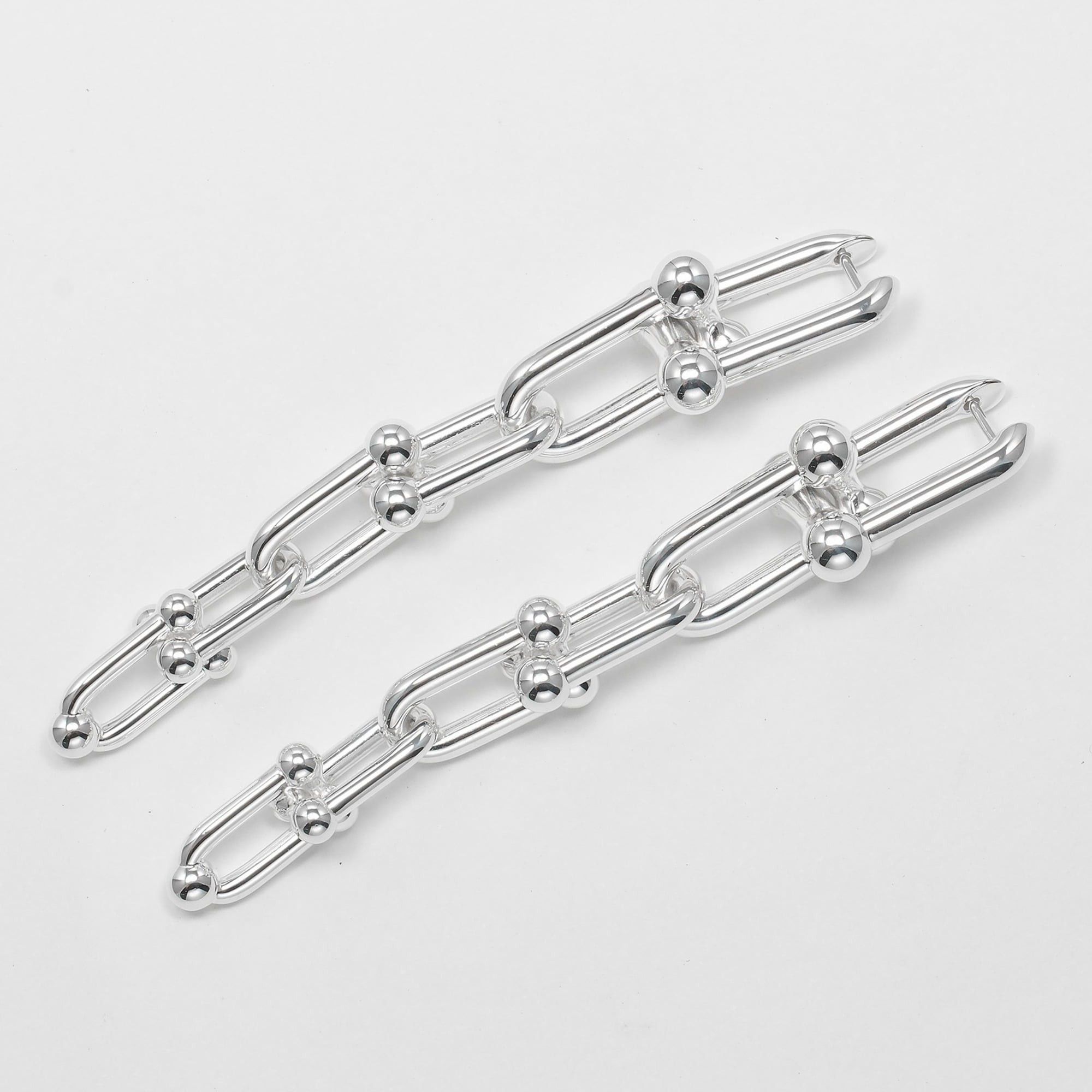 Tiffany & Co. Tiffany & Co. Hardware Graduated Link Earrings, Sterling Silver 925, Approx. 22.3g Size ONE SIZE - 8 Thumbnail
