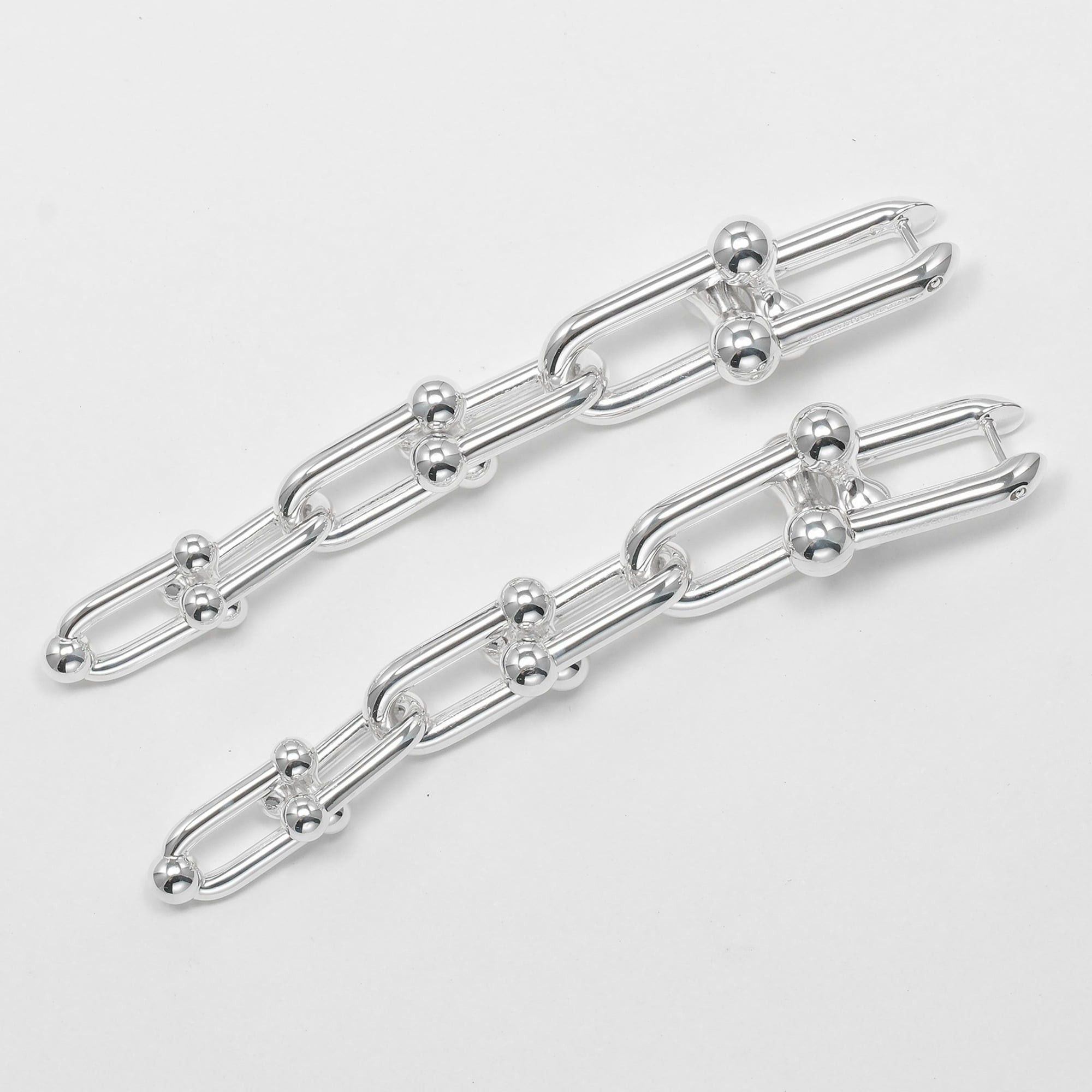 Tiffany & Co. Tiffany & Co. Hardware Graduated Link Earrings, Sterling Silver 925, Approx. 22.3g Size ONE SIZE - 6 Thumbnail