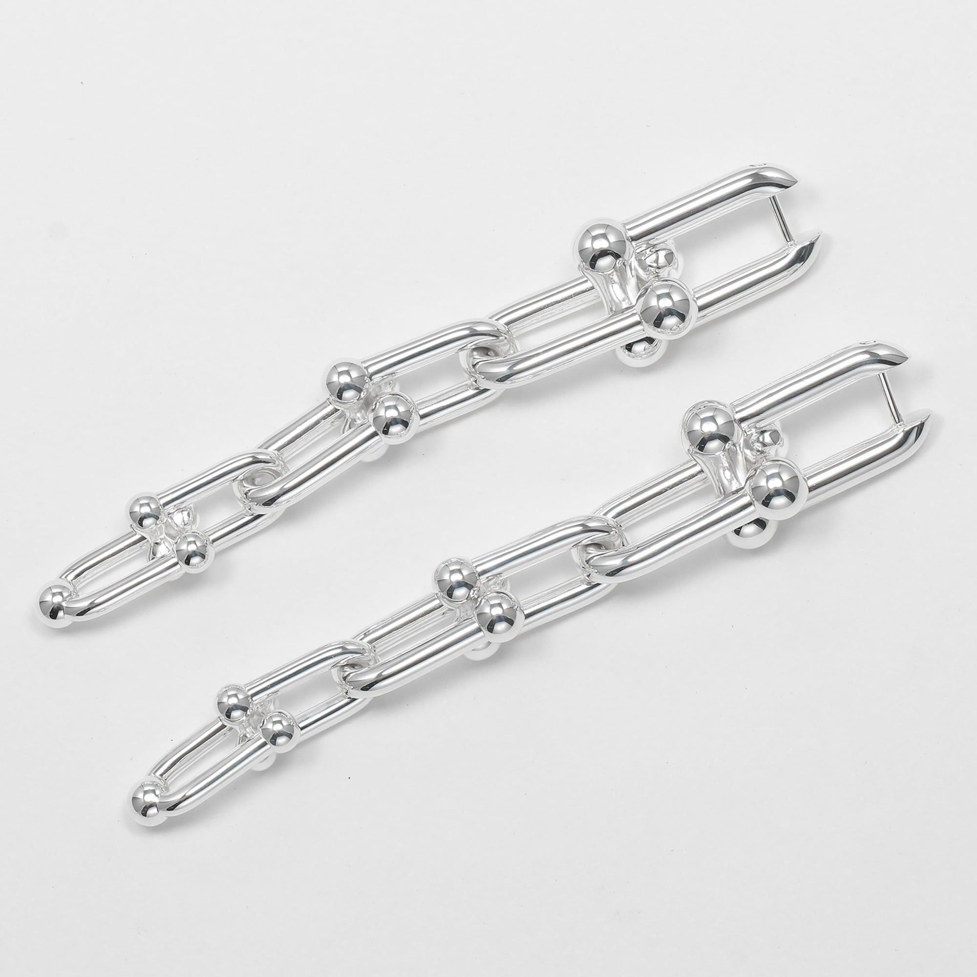 Tiffany & Co. Tiffany & Co. Hardware Graduated Link Earrings, Sterling Silver 925, Approx. 22.3g Size ONE SIZE - 7 Thumbnail