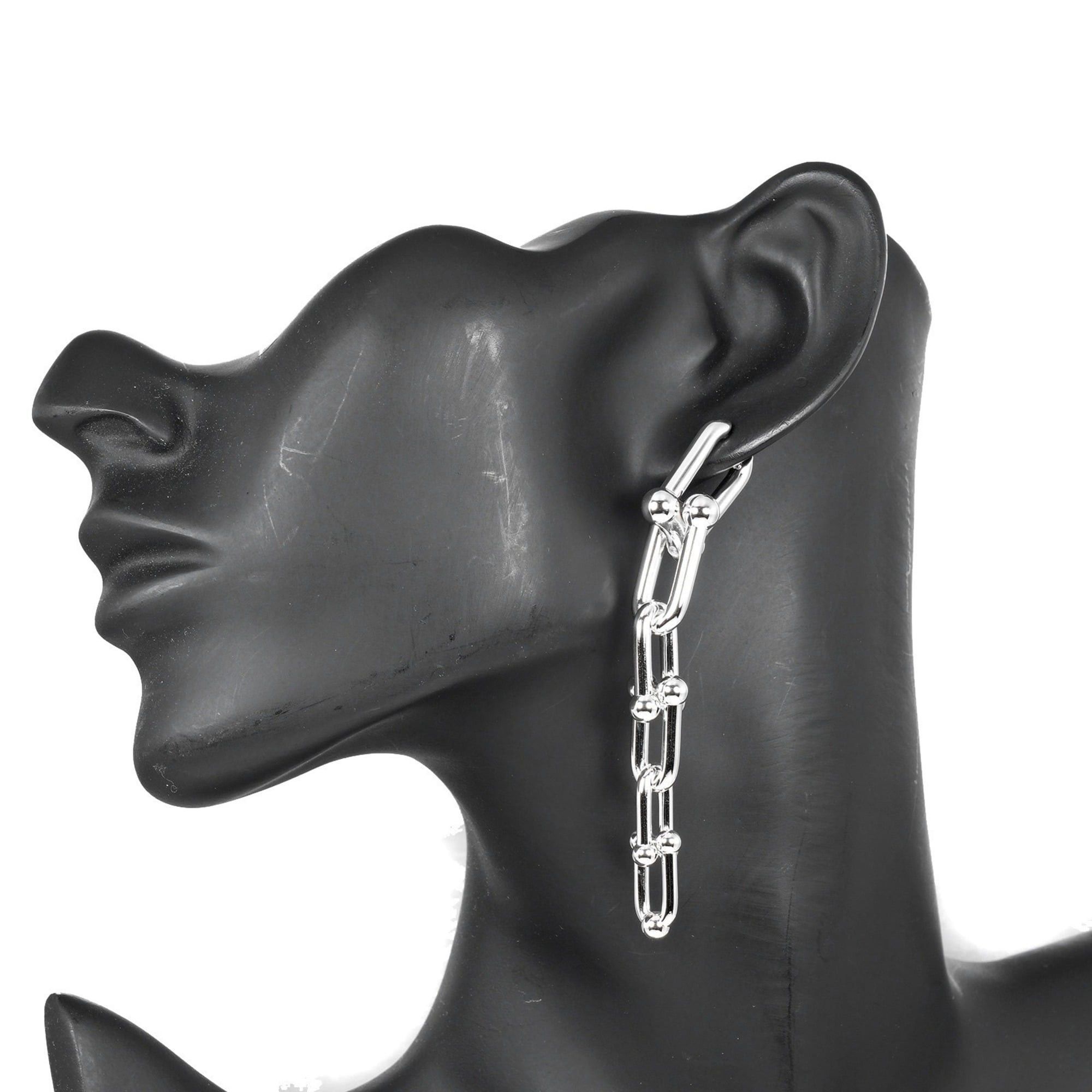Tiffany & Co. Tiffany & Co. Hardware Graduated Link Earrings, Sterling Silver 925, Approx. 22.3g Size ONE SIZE - 2 Thumbnail