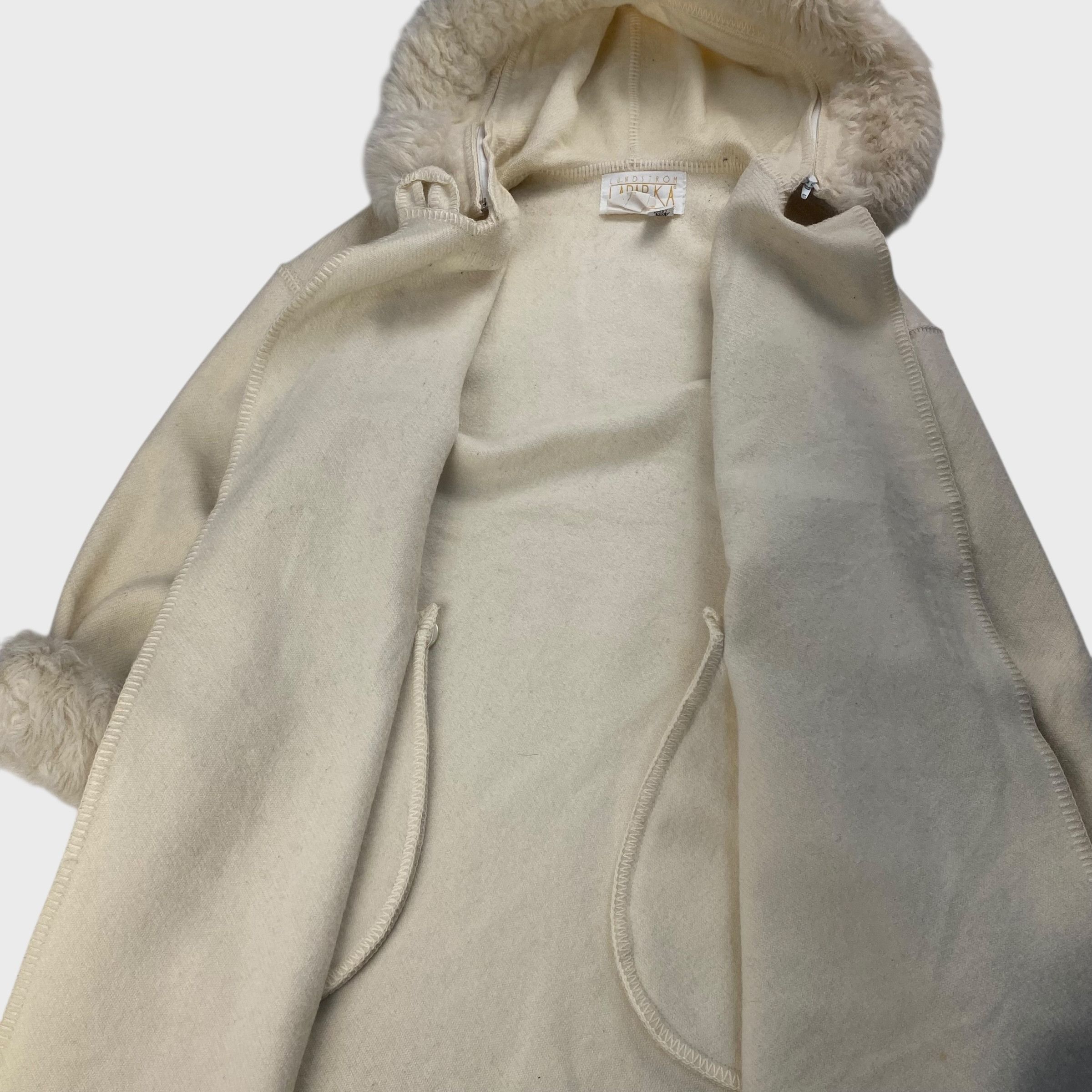 Vintage LUNDSTROM LAPARKA 80s Wool Coat White Size L Size US L / EU 52-54 / 3 - 5 Thumbnail