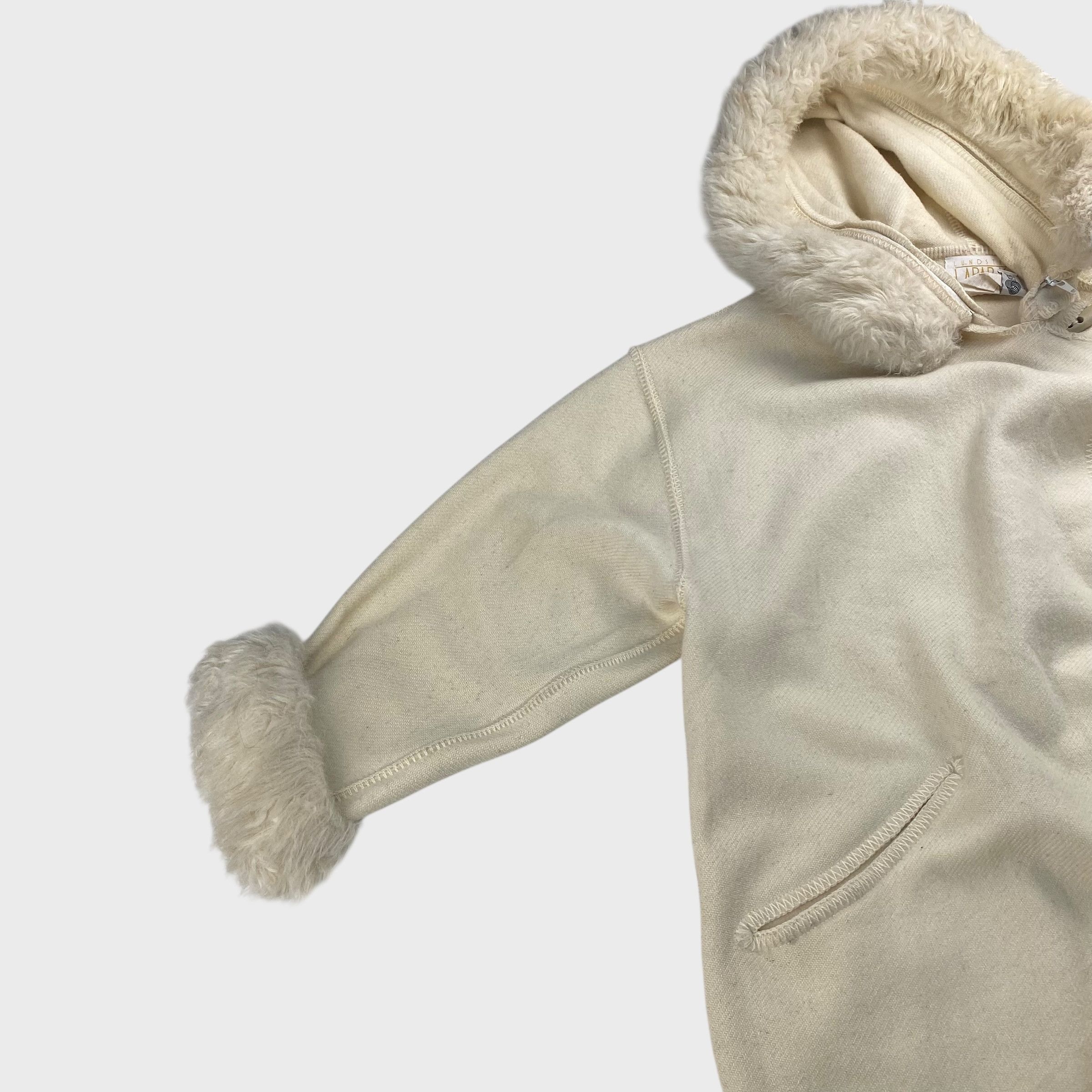 Vintage LUNDSTROM LAPARKA 80s Wool Coat White Size L Size US L / EU 52-54 / 3 - 3 Thumbnail