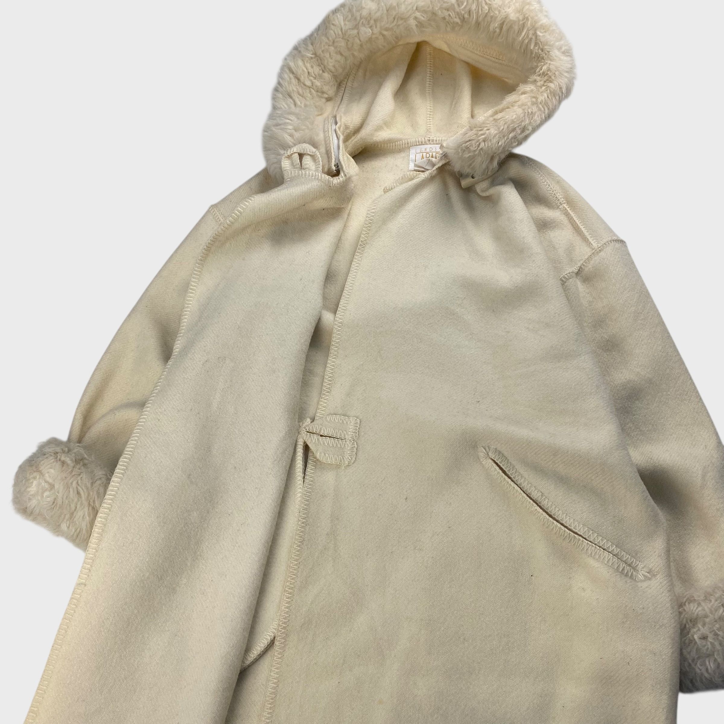 Vintage LUNDSTROM LAPARKA 80s Wool Coat White Size L Size US L / EU 52-54 / 3 - 4 Thumbnail
