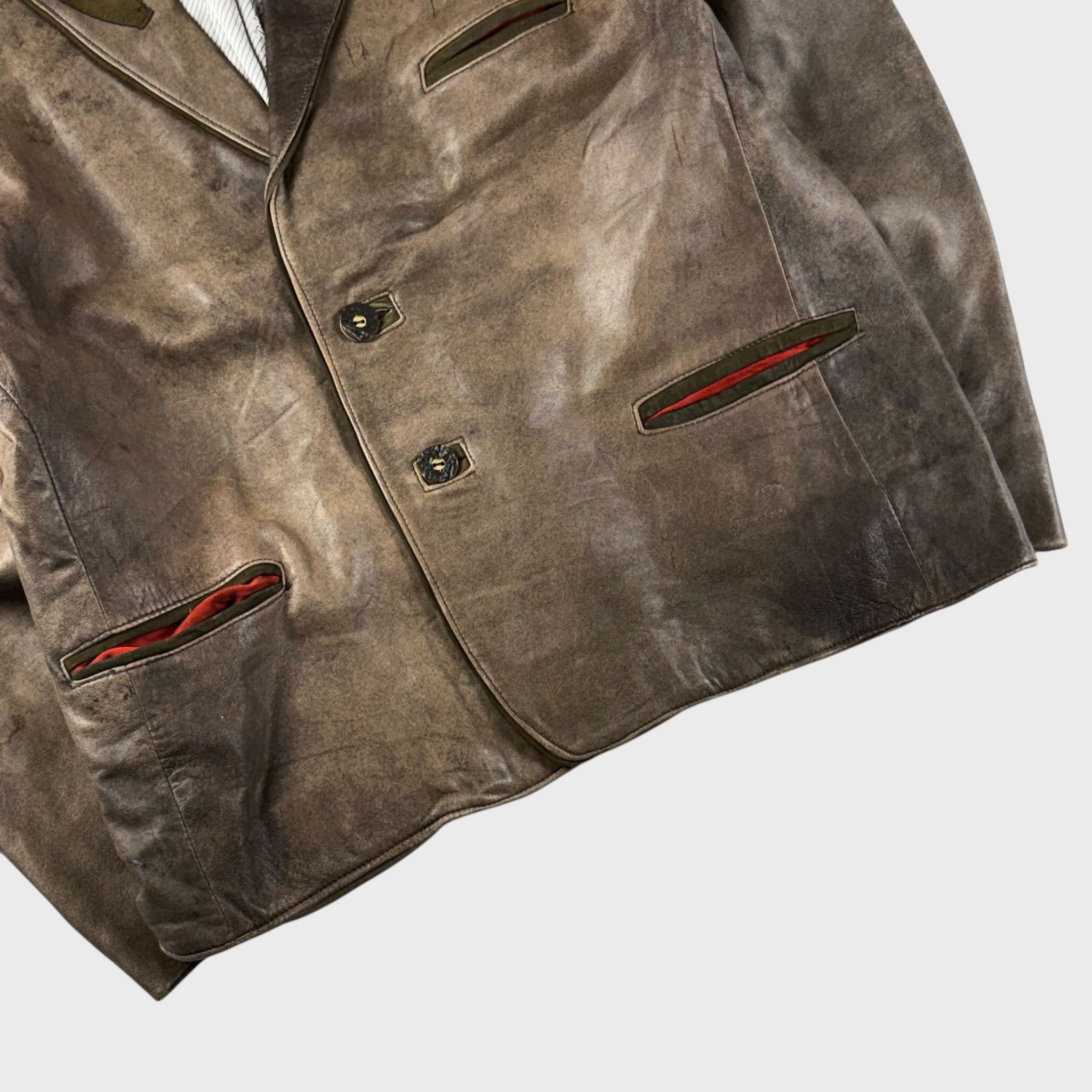Vintage unknown Leather Jacket Size L Size US L / EU 52-54 / 3 - 3 Thumbnail
