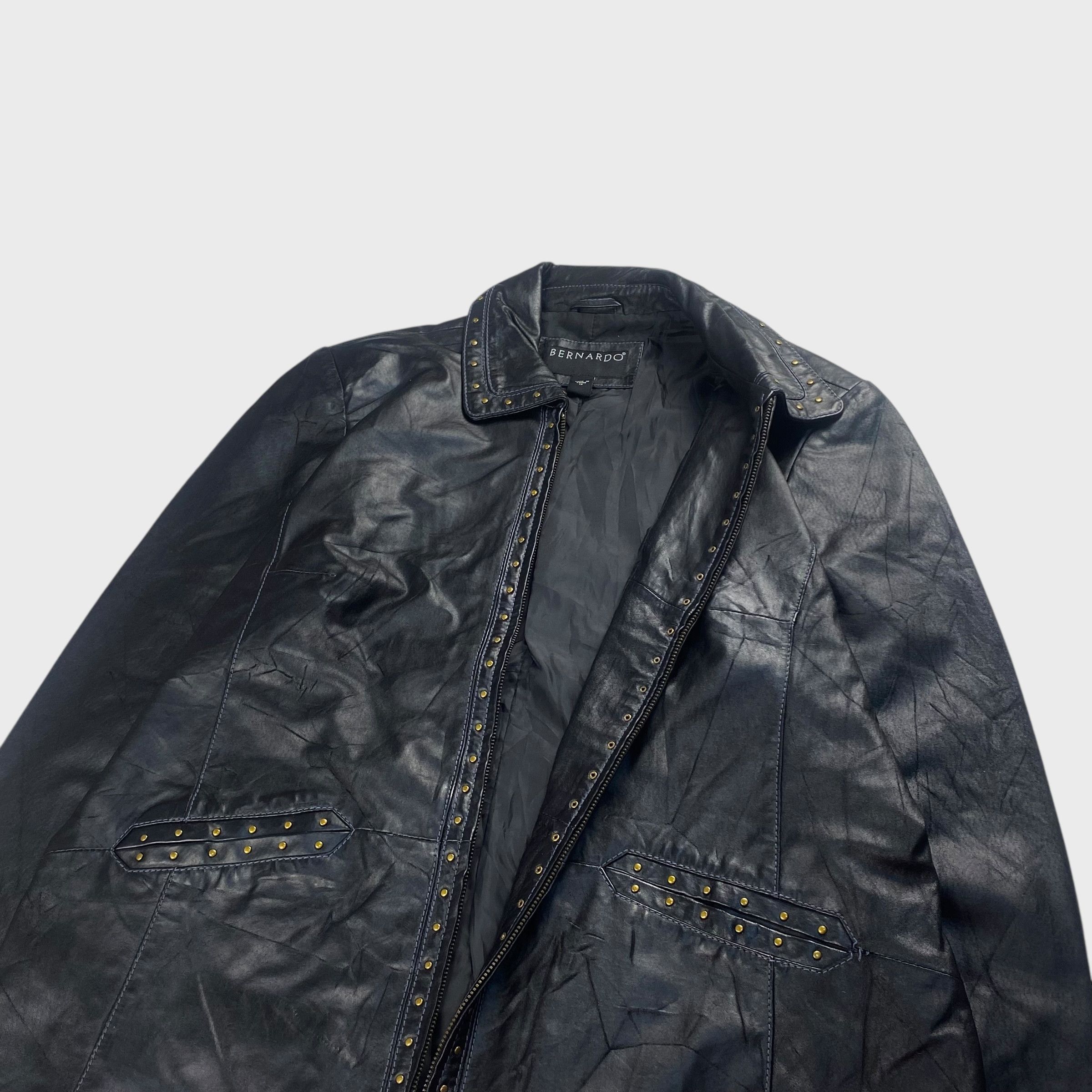 Vintage BERNARDO Leather Jacket Black Size L Size US L / EU 52-54 / 3 - 4 Thumbnail