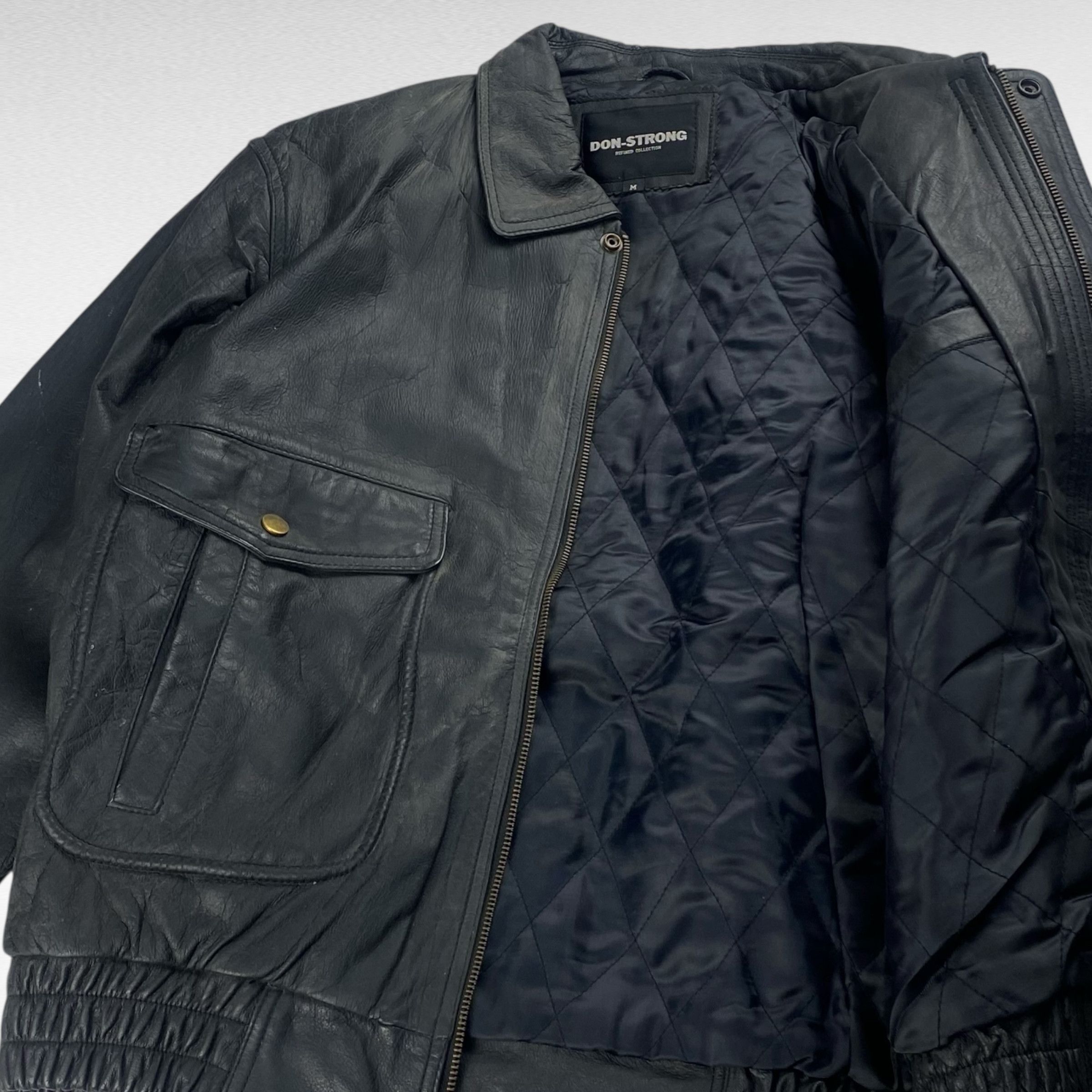 Vintage DON-STRONG Leather Jacket Black Size M Size US M / EU 48-50 / 2 - 4 Thumbnail