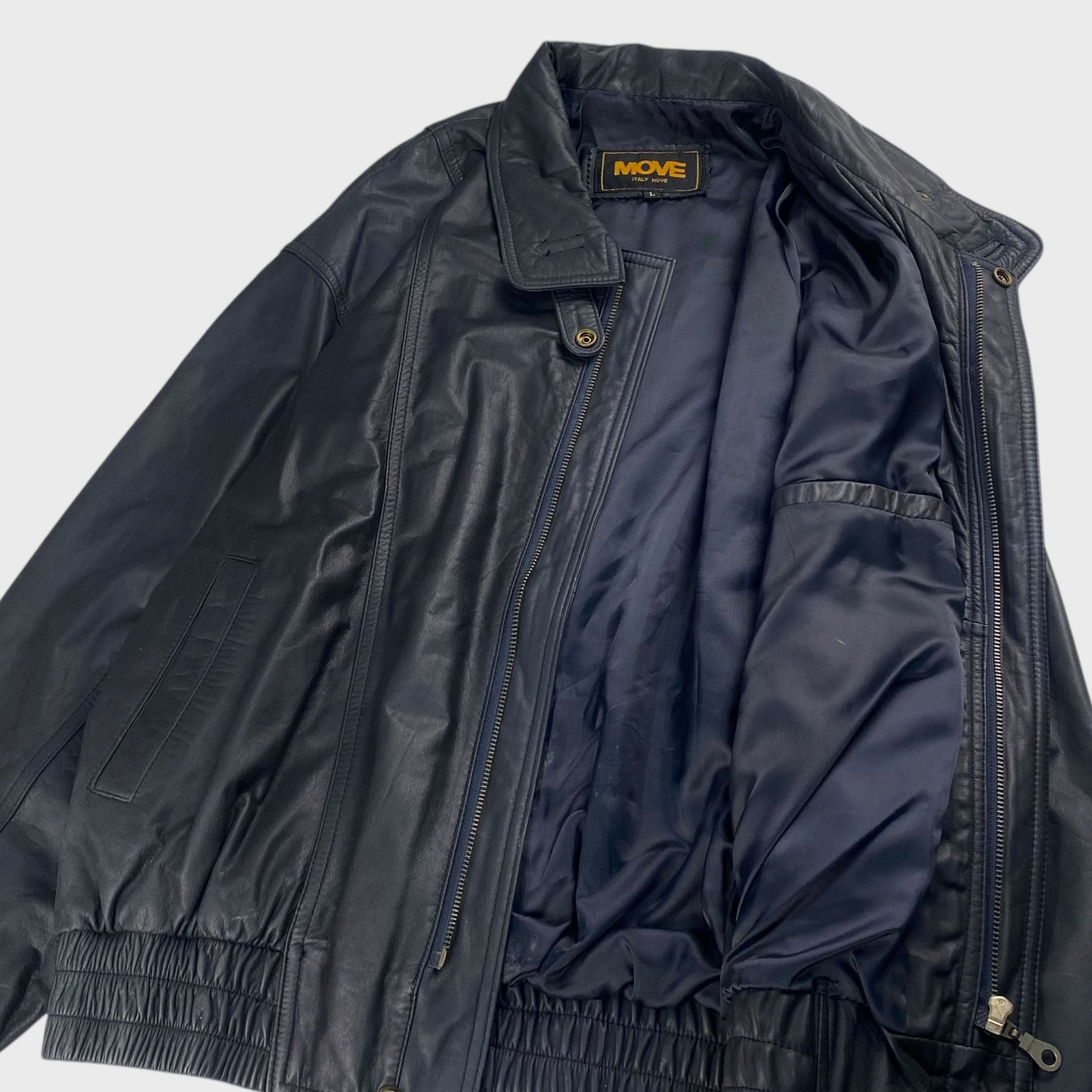 Vintage MOVE Leather Jacket Black Size L Size US L / EU 52-54 / 3 - 4 Thumbnail