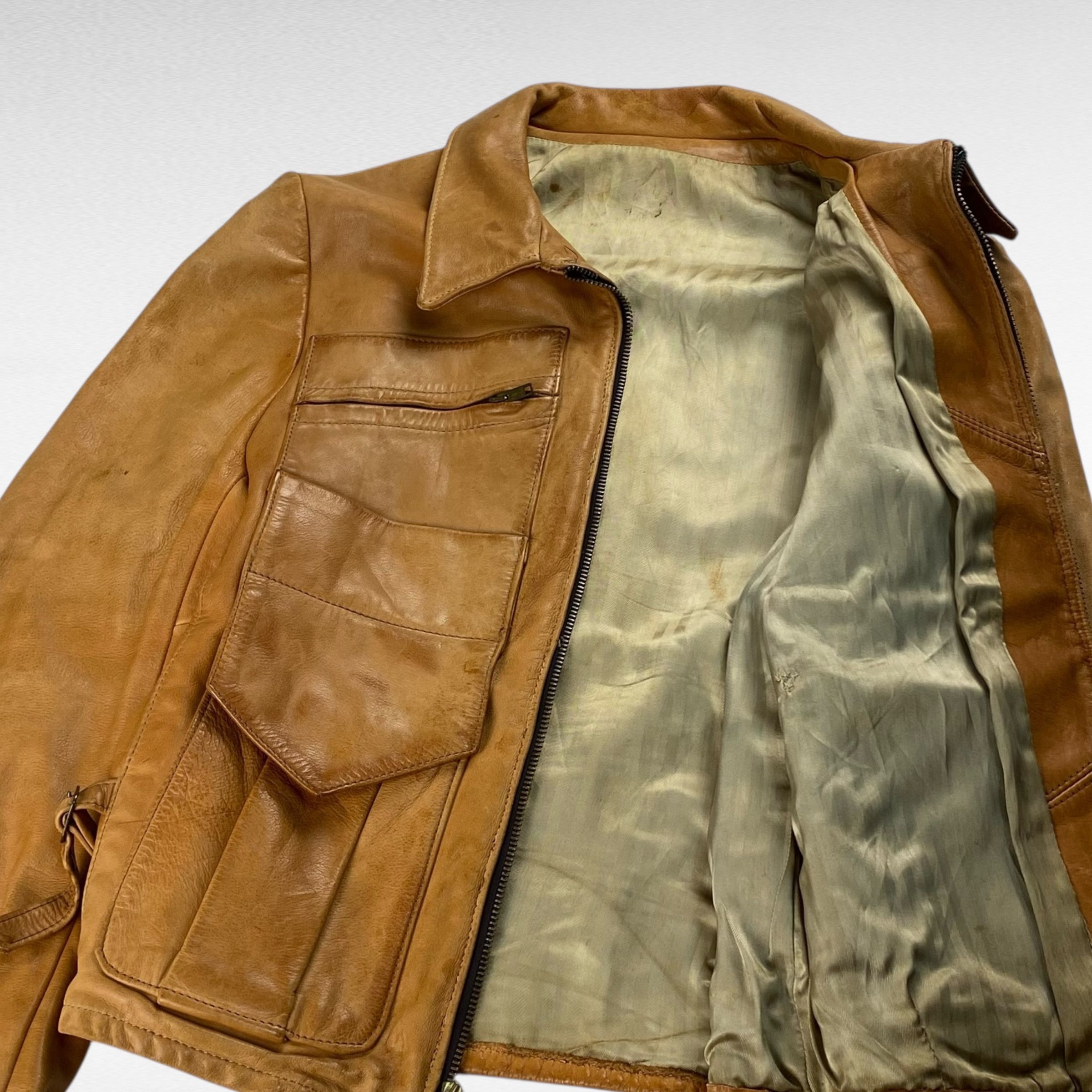 Vintage unknown Leather Jacket Brown Size S Size US S / EU 44-46 / 1 - 4 Thumbnail