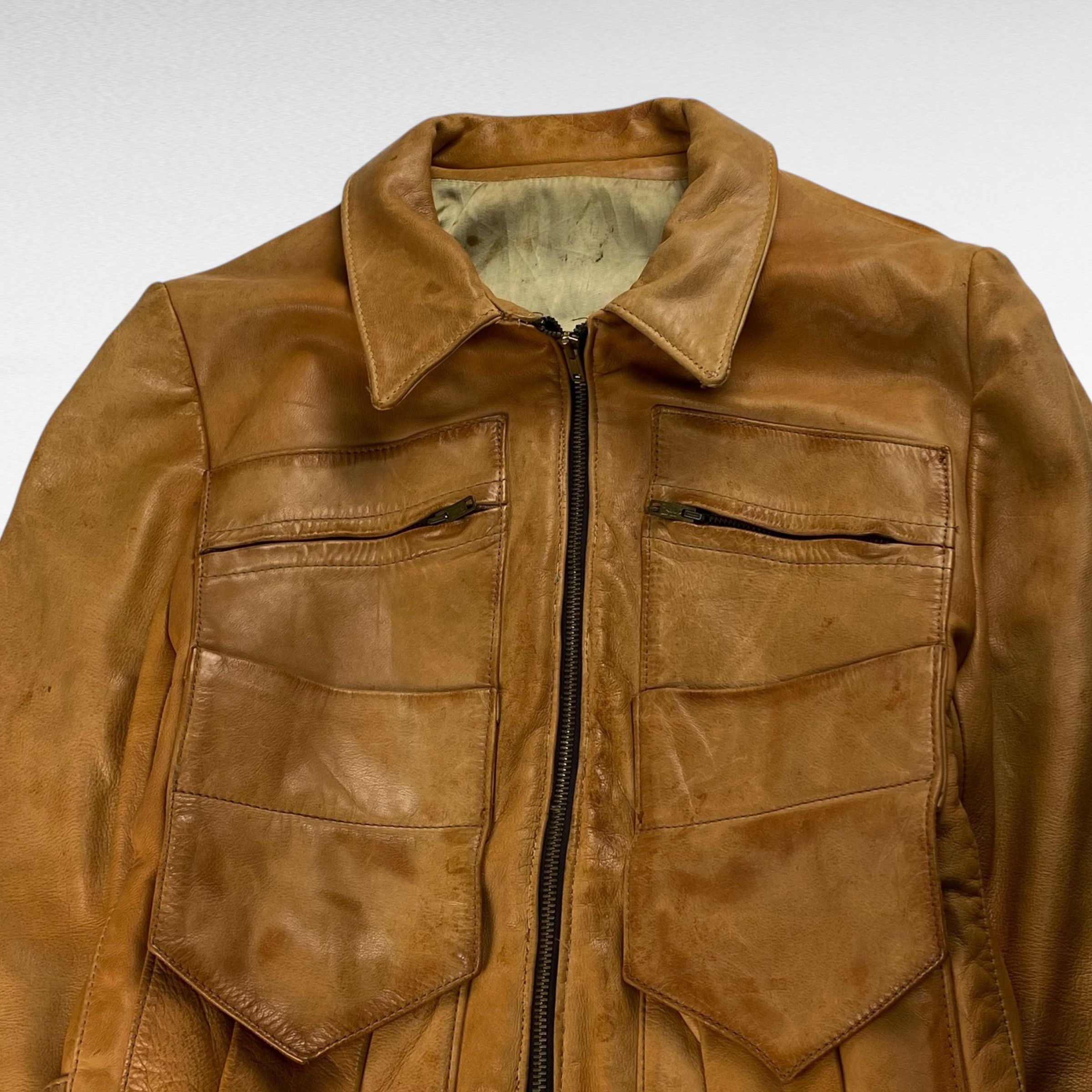 Vintage unknown Leather Jacket Brown Size S Size US S / EU 44-46 / 1 - 5 Thumbnail