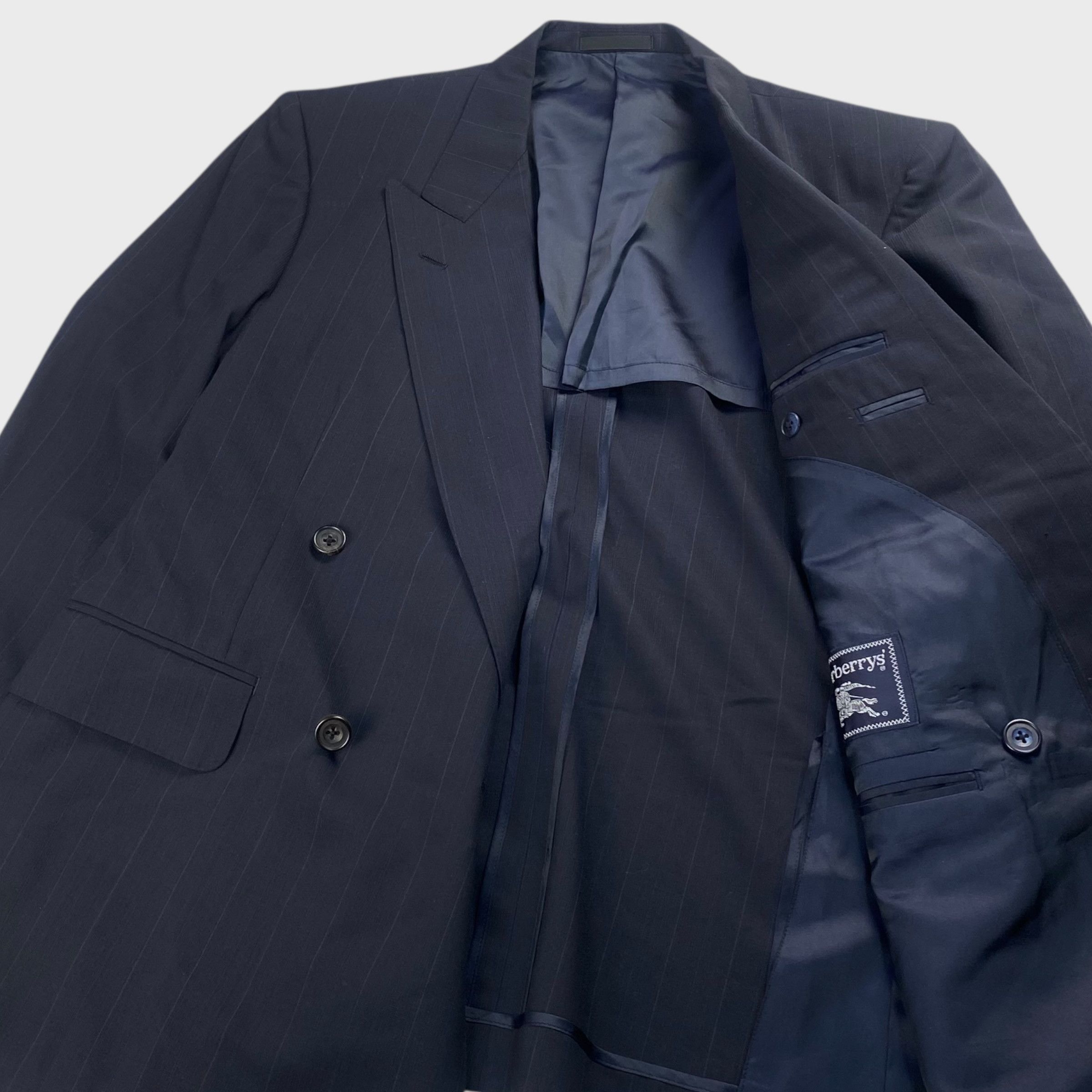 Vintage Burberrys' 90s Tailored Jacket Blue Size L Size US L / EU 52-54 / 3 - 4 Thumbnail