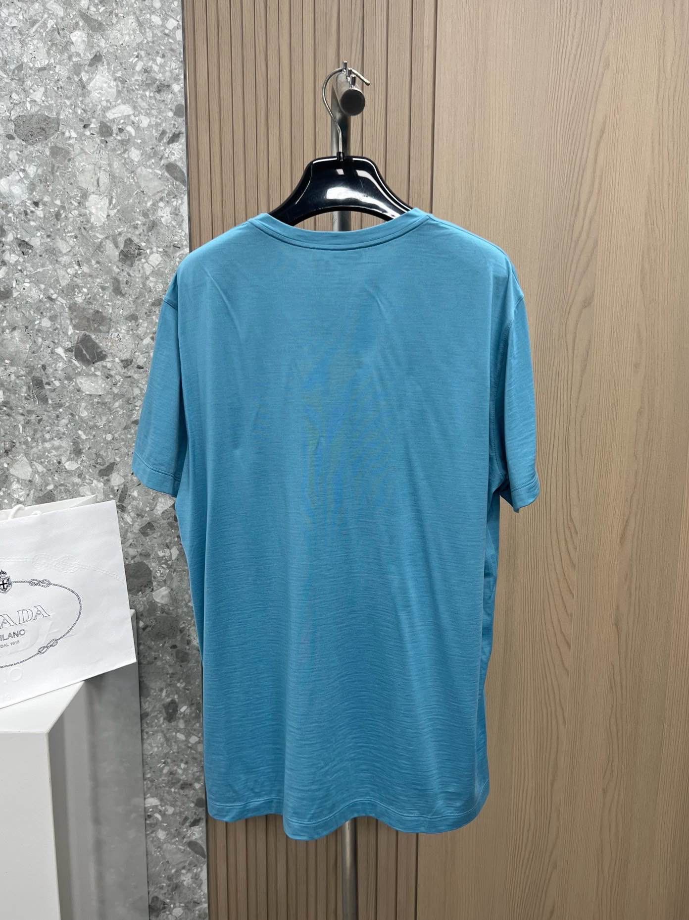 Loro Piana Loro Piana Virgin Wool T-Shirt Blue Size XXL Size US XXL / EU 58 / 5 - 2 Thumbnail