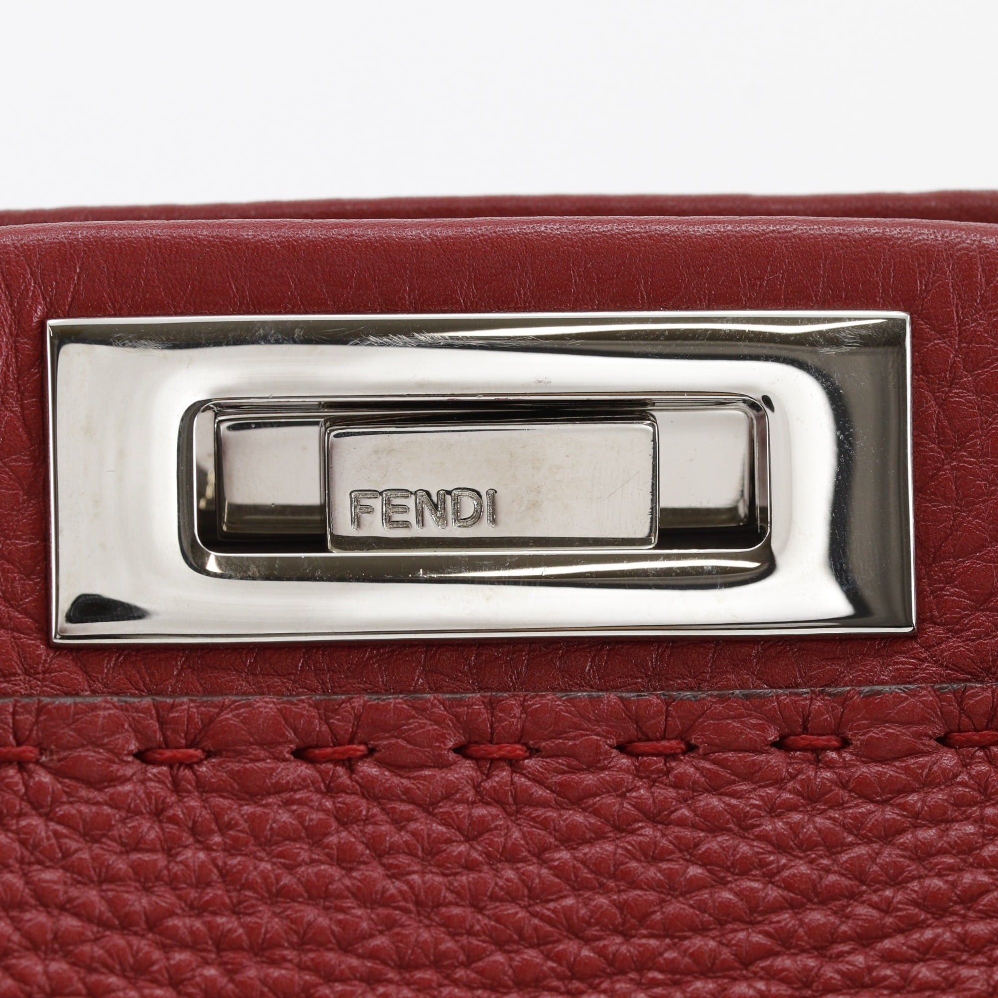 Fendi Fendi Peekaboo Medium Handbag, Selleria 2-Way Shoulder Bag, 8BN226, Leather, Red, 2-way, A5 size, Turn-lock, Women's Size ONE SIZE - 18 Thumbnail