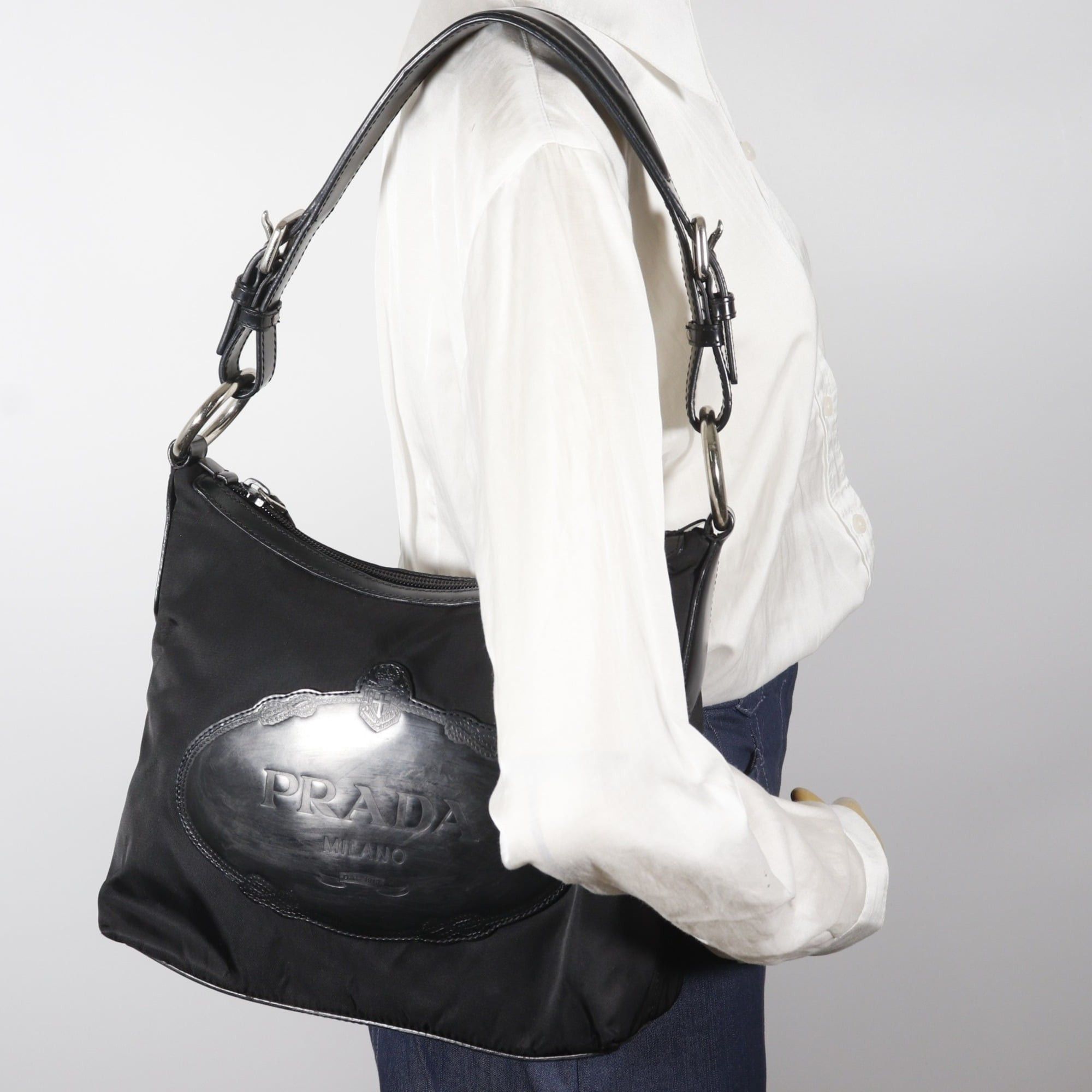 Prada Prada Shoulder Bag BR3212 Nylon NERO Black A5 Women's Size ONE SIZE - 17 Thumbnail