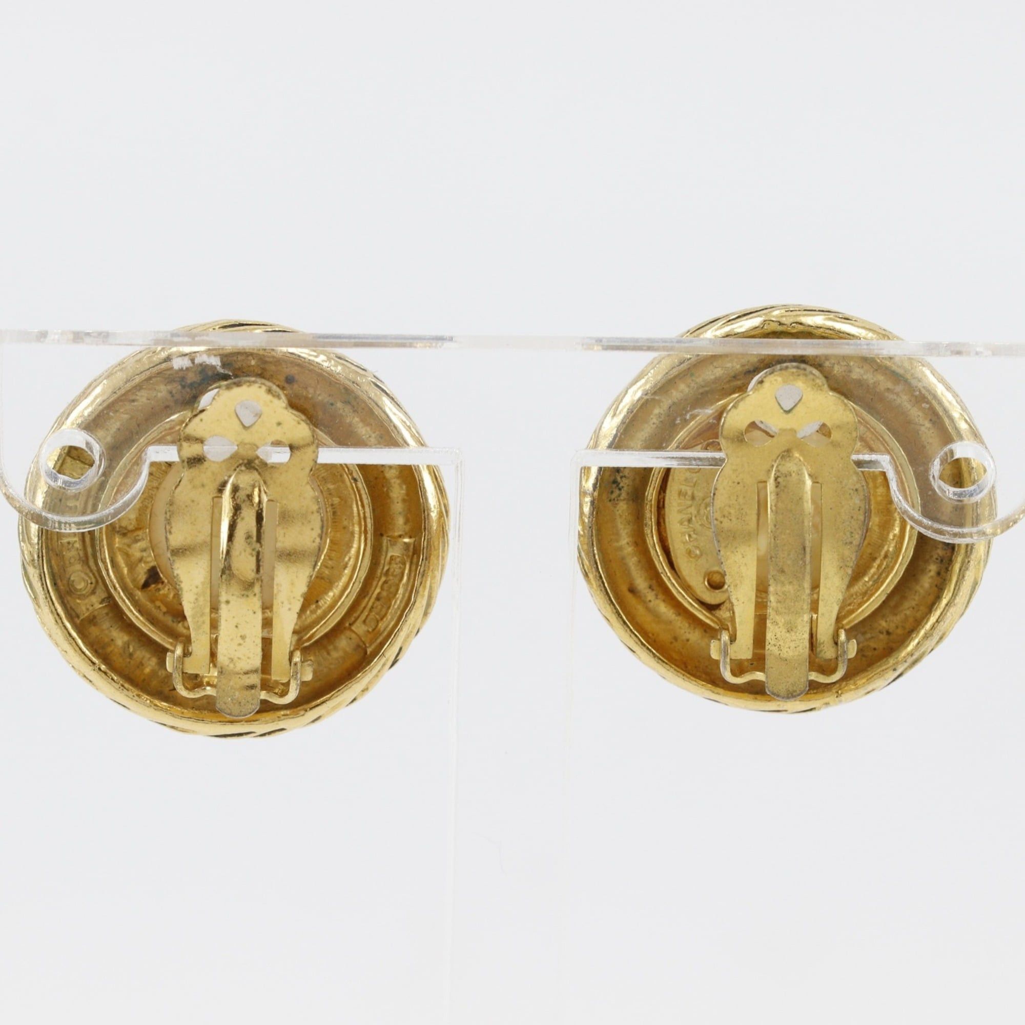 Chanel Chanel earrings, gold plated with faux pearls, approximately 24.6g, women's. Size ONE SIZE - 3 Thumbnail