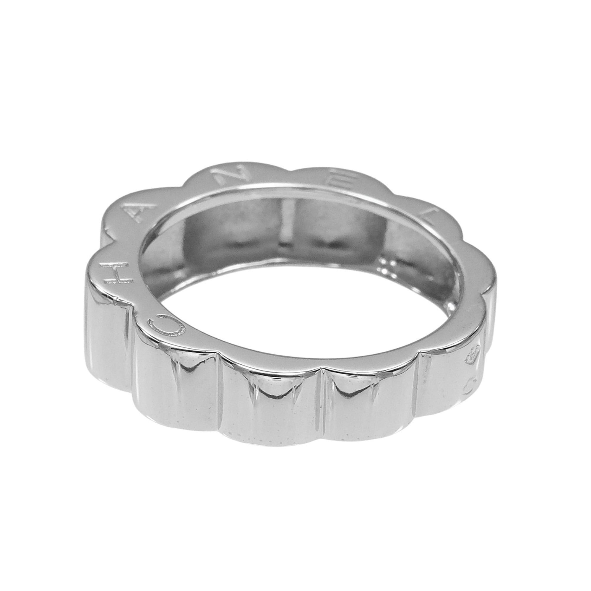 Chanel Chanel Profile Ring, Camellia Design, Size 11, 18K White Gold, Approx. 5.8g. Size ONE SIZE - 7 Thumbnail