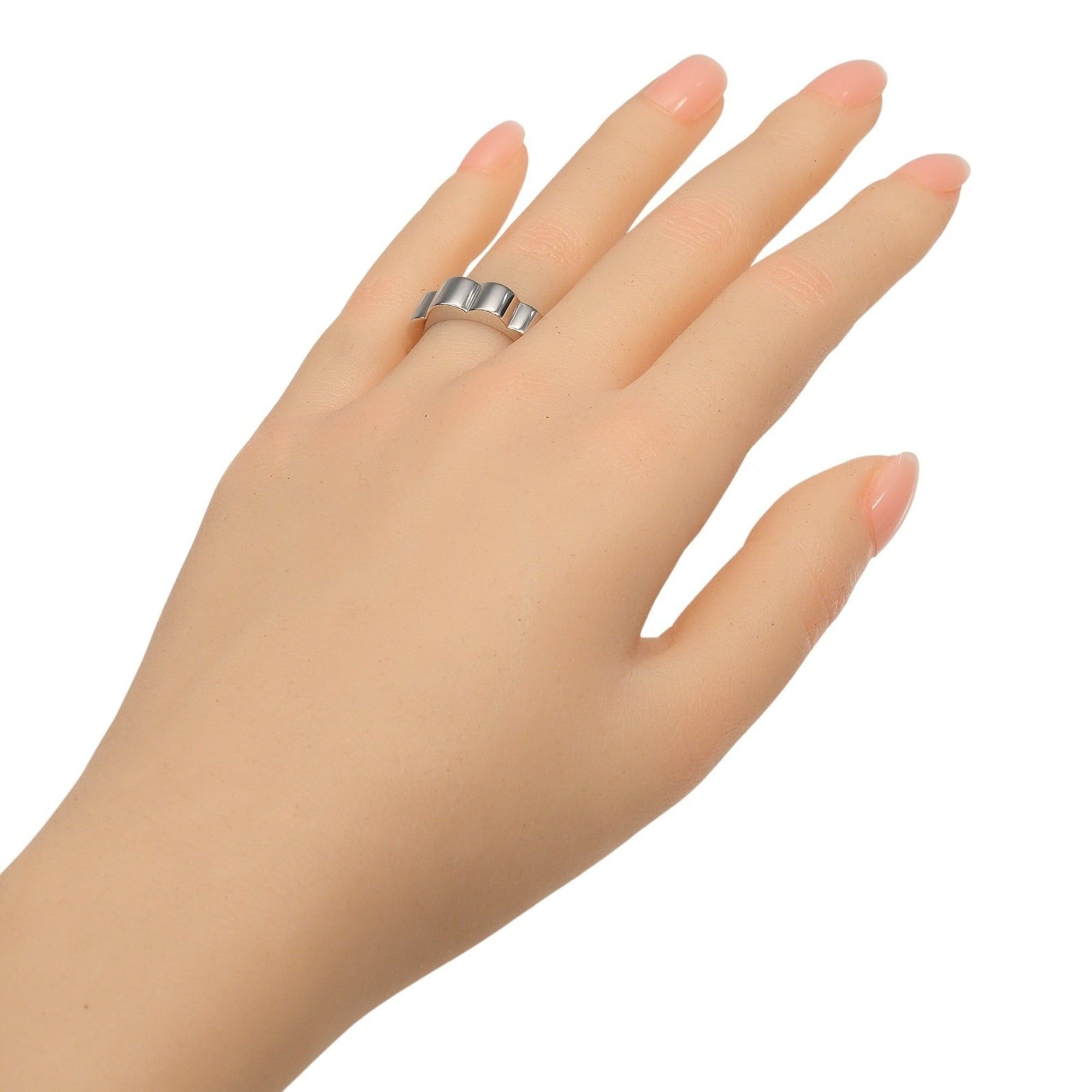 Chanel Chanel Profile Ring, Camellia Design, Size 11, 18K White Gold, Approx. 5.8g. Size ONE SIZE - 2 Thumbnail