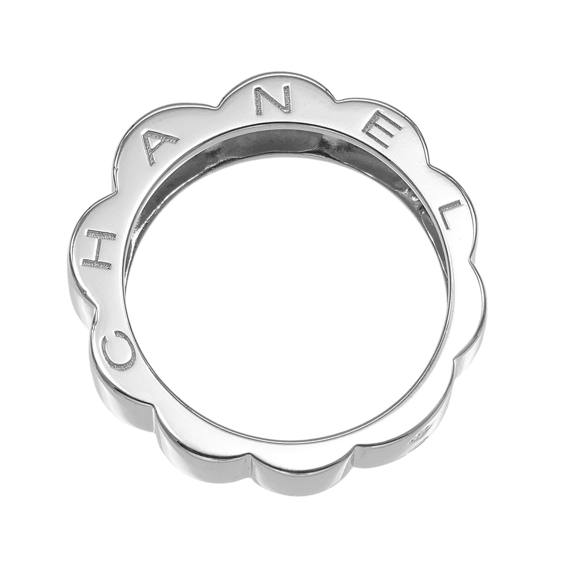 Chanel Chanel Profile Ring, Camellia Design, Size 11, 18K White Gold, Approx. 5.8g. Size ONE SIZE - 9 Thumbnail