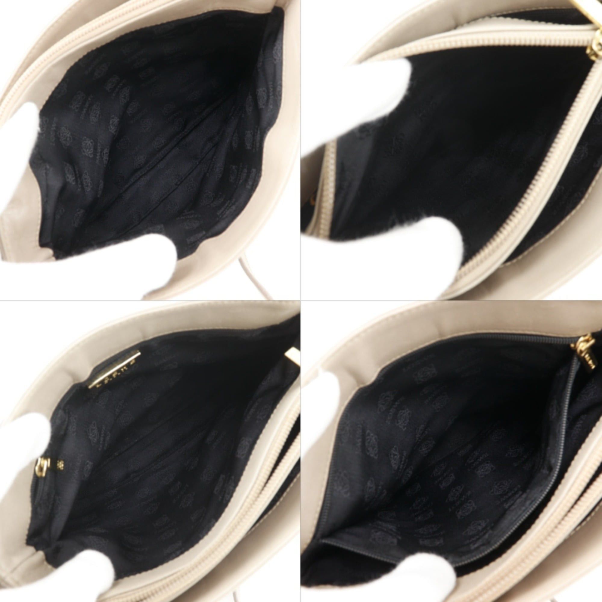 Loewe Loewe Shoulder Bag, Lambskin, Beige, A5 Size, Women's Size ONE SIZE - 5 Thumbnail