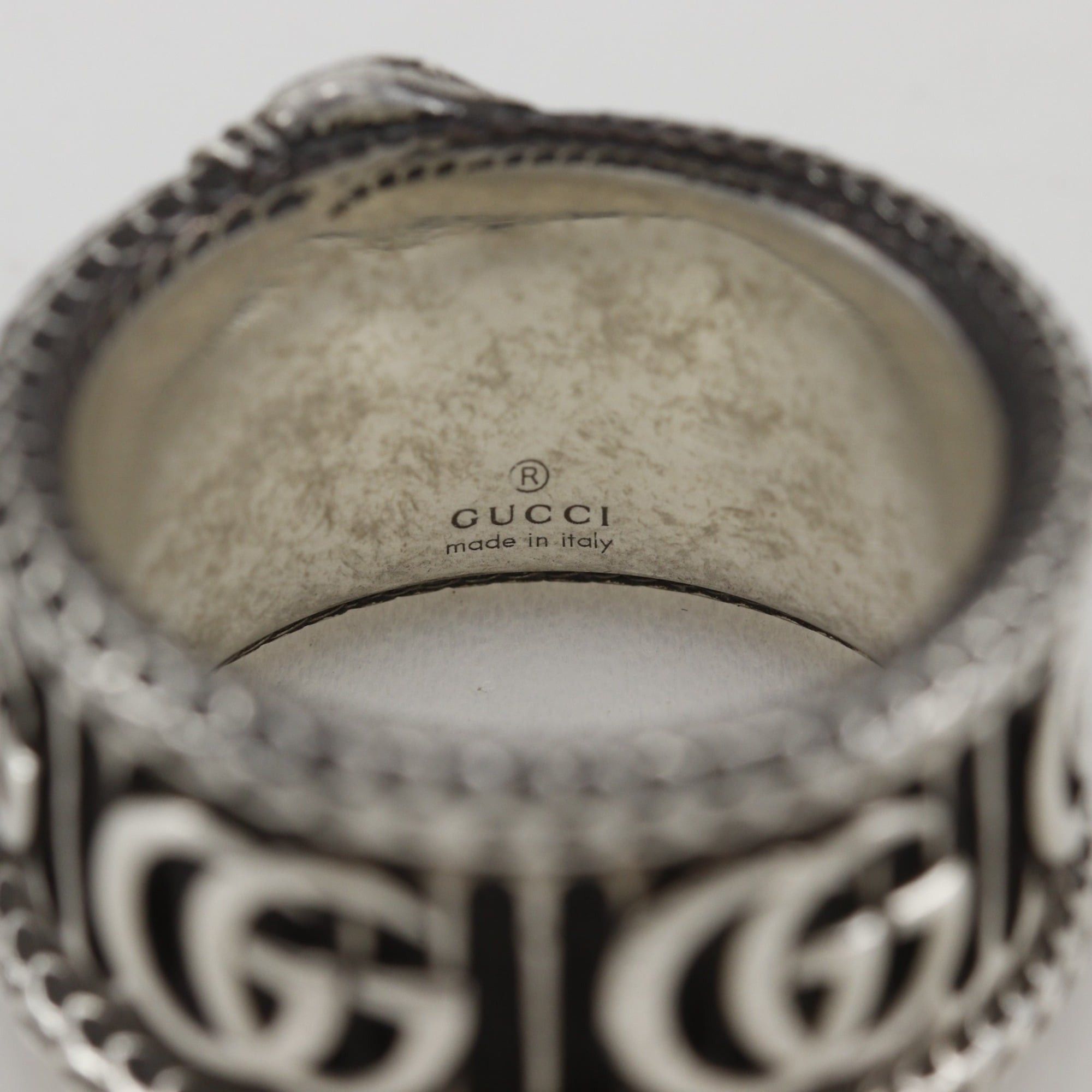 Gucci Gucci Double G Snake Ring, Size 19.5, Sterling Silver 925, Approx. 16.3g, Men's. Size ONE SIZE - 6 Thumbnail