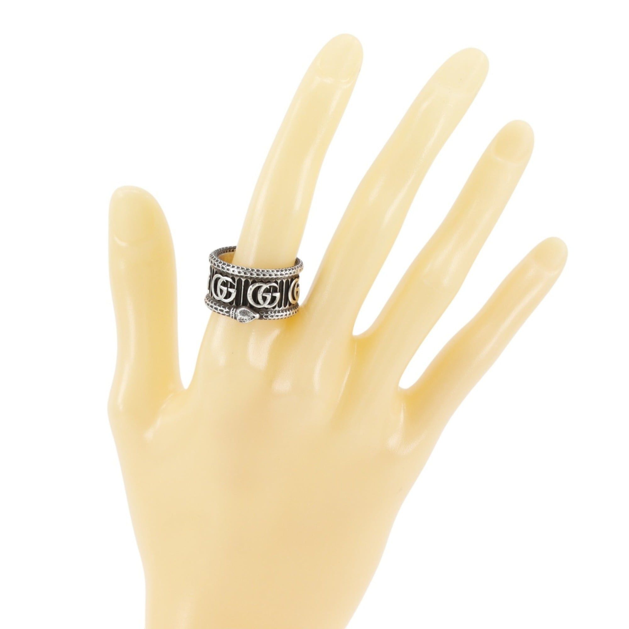 Gucci Gucci Double G Snake Ring, Size 19.5, Sterling Silver 925, Approx. 16.3g, Men's. Size ONE SIZE - 2 Thumbnail