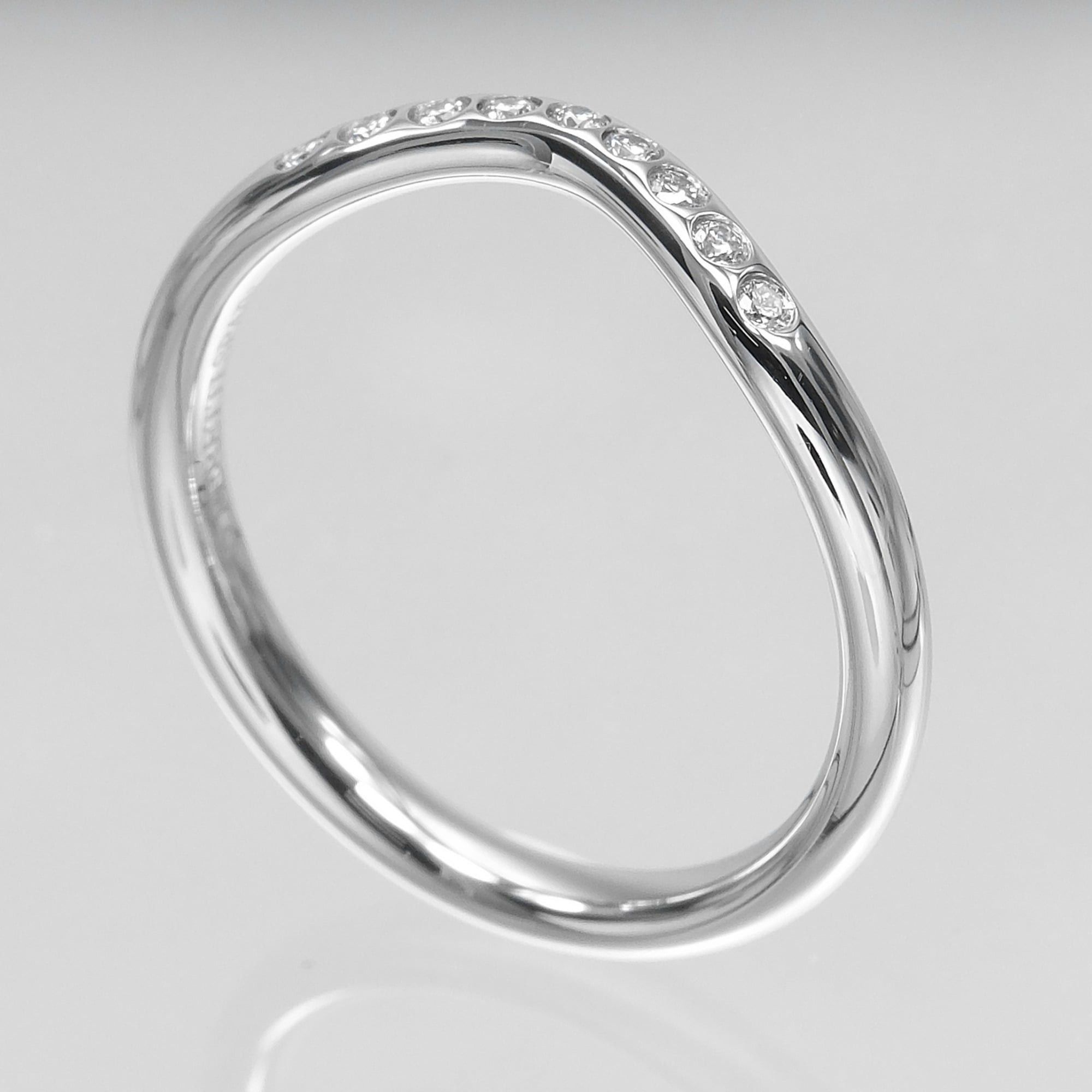 Tiffany & Co. Tiffany & Co. Curved Band Ring, Size 7, Platinum 950, 9 Diamonds, Approx. 3.1g. Size ONE SIZE - 3 Thumbnail