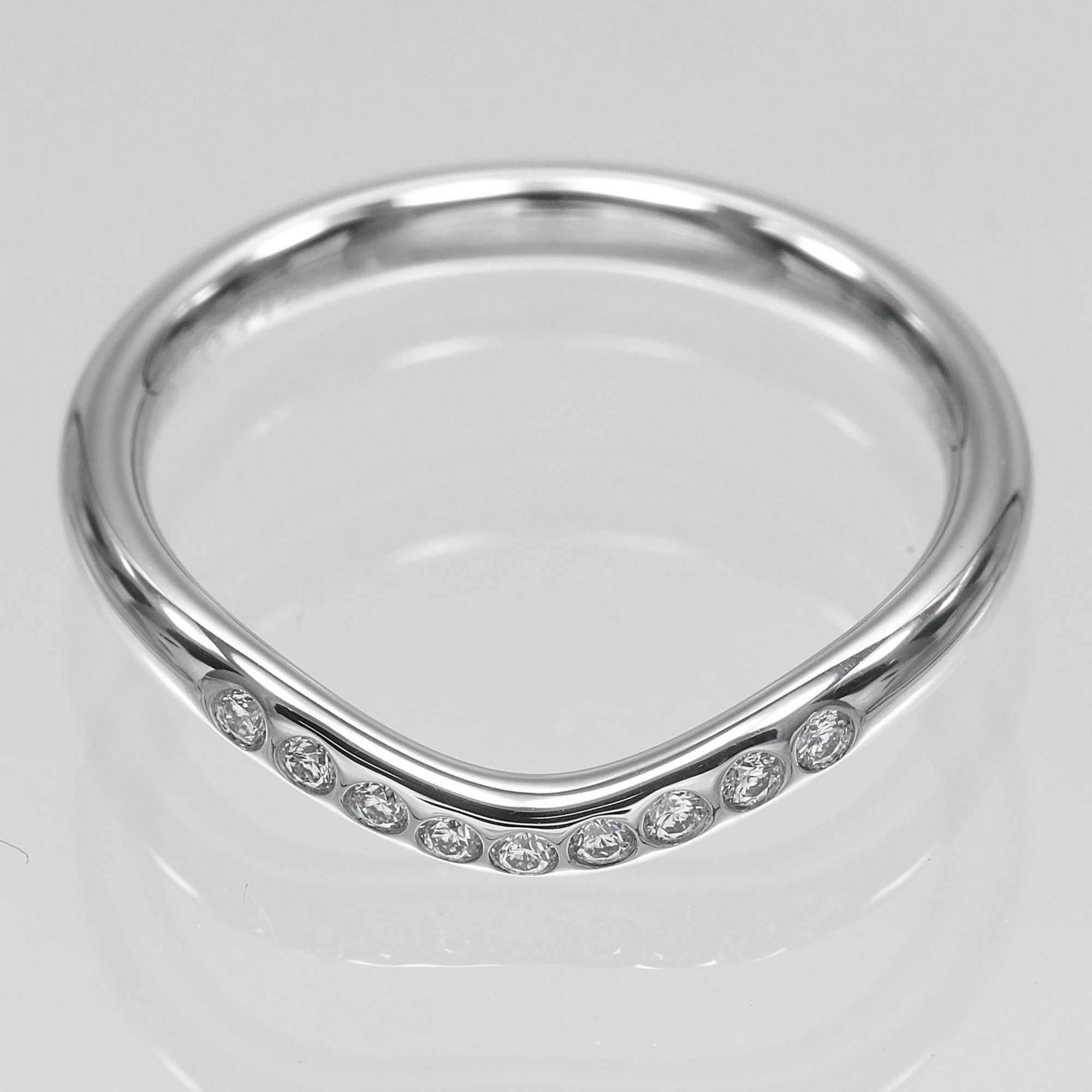 Tiffany & Co. Tiffany & Co. Curved Band Ring, Size 7, Platinum 950, 9 Diamonds, Approx. 3.1g. Size ONE SIZE - 6 Thumbnail
