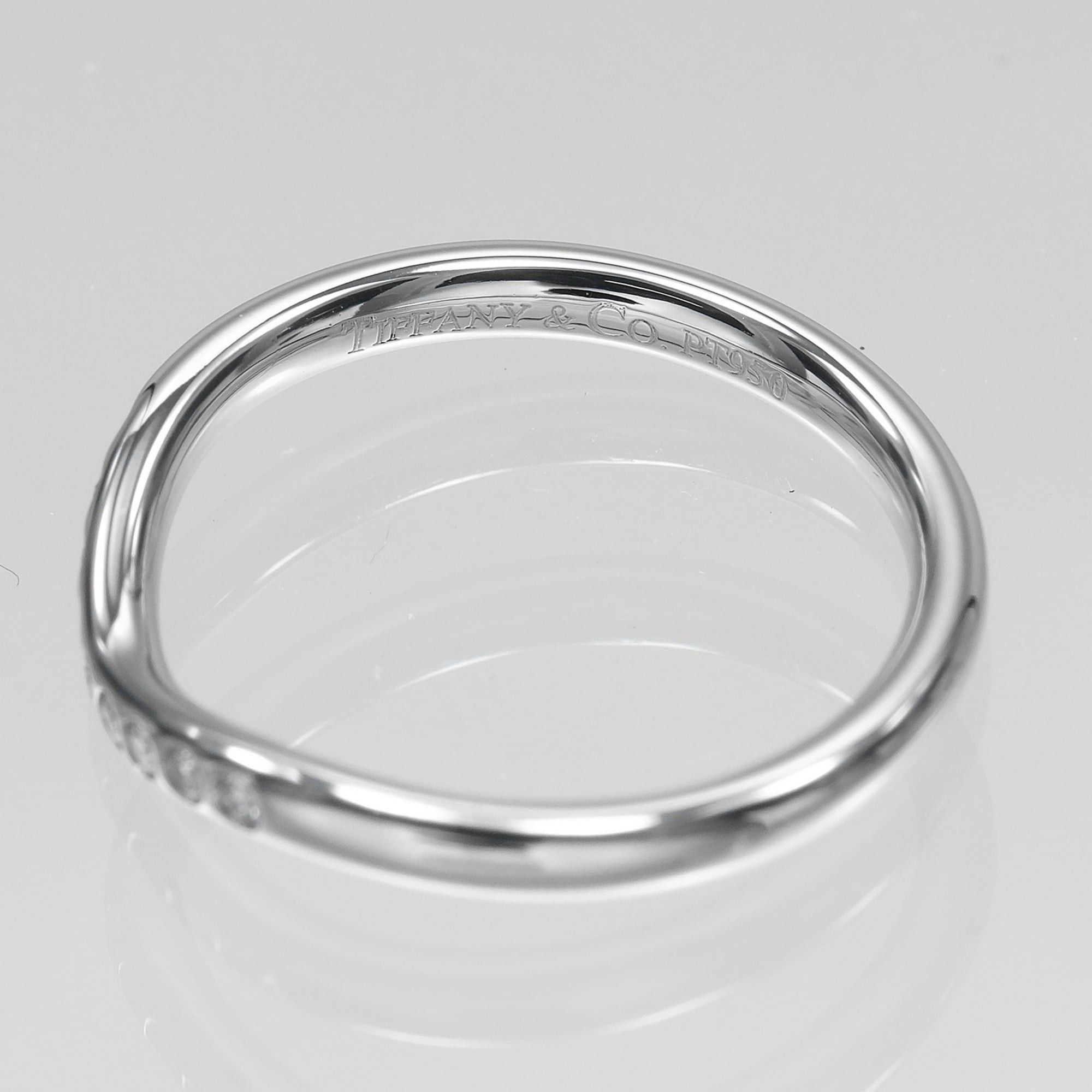 Tiffany & Co. Tiffany & Co. Curved Band Ring, Size 7, Platinum 950, 9 Diamonds, Approx. 3.1g. Size ONE SIZE - 5 Thumbnail