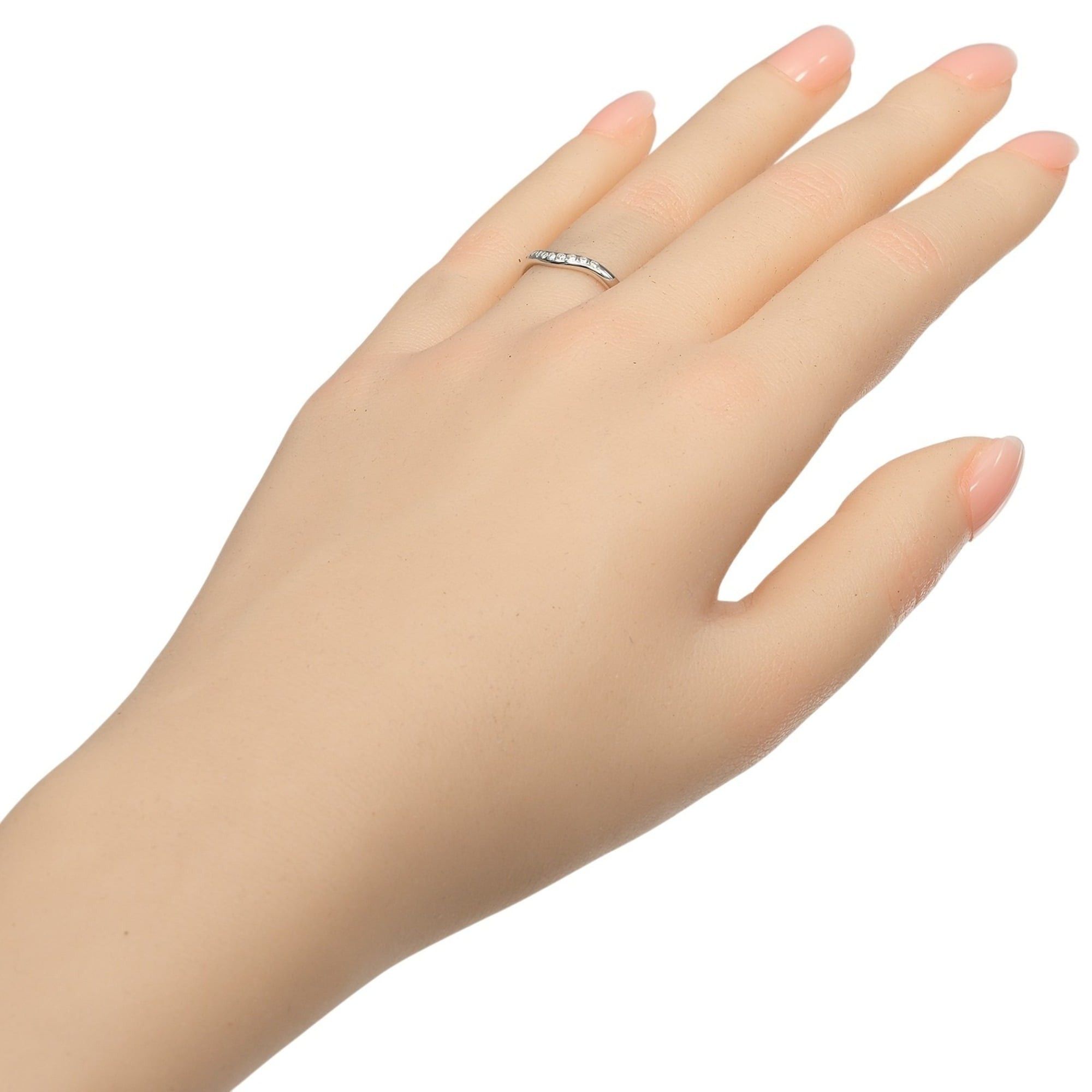 Tiffany & Co. Tiffany & Co. Curved Band Ring, Size 7, Platinum 950, 9 Diamonds, Approx. 3.1g. Size ONE SIZE - 2 Thumbnail