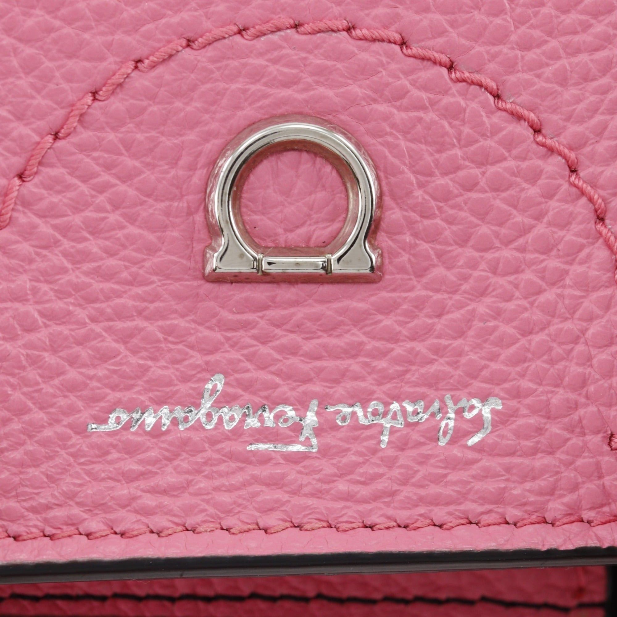 Salvatore Ferragamo Salvatore Ferragamo Gancini Handbag/Shoulder Bag GU-220024 Leather Pink 2-way Snap Button Women's Size ONE SIZE - 14 Thumbnail