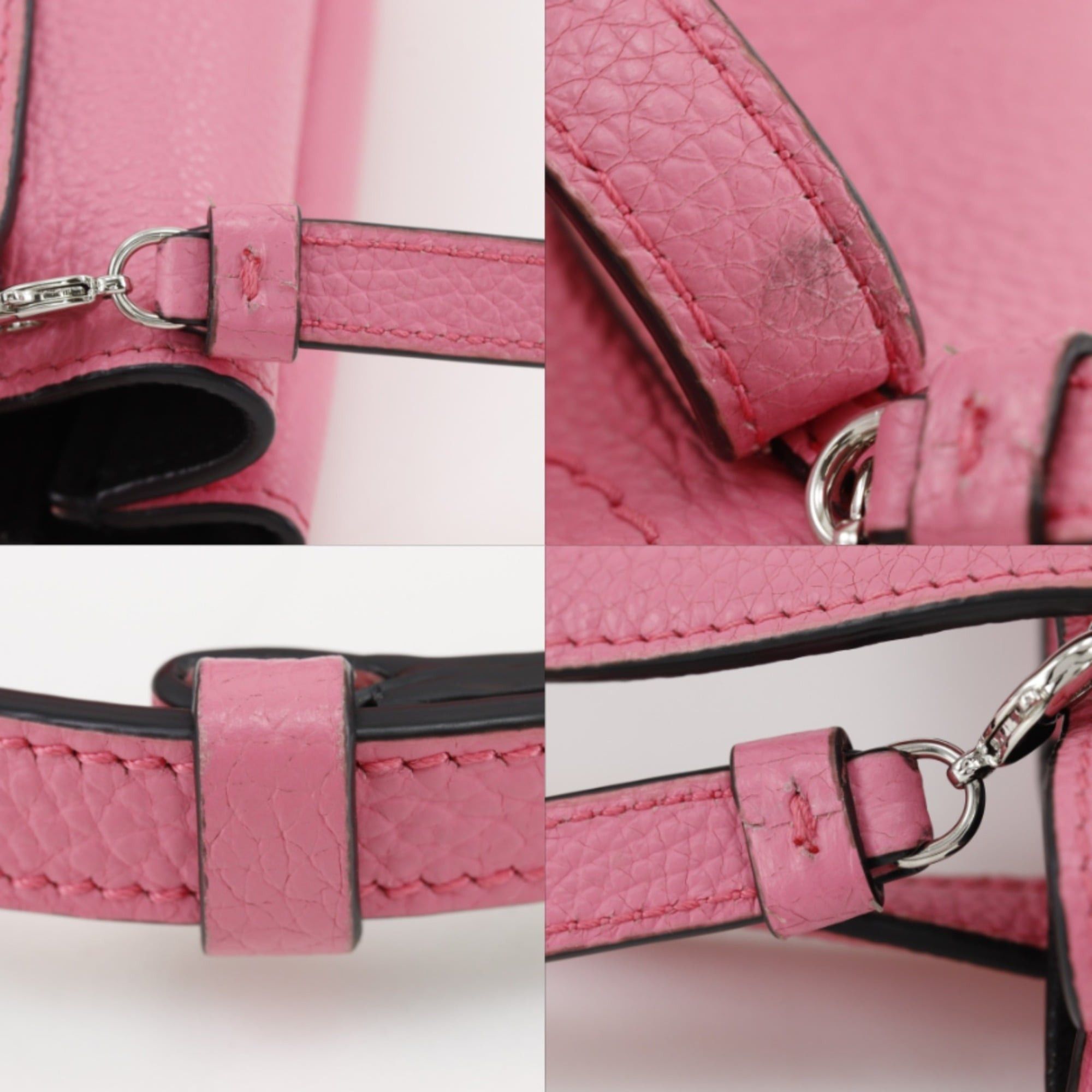 Salvatore Ferragamo Salvatore Ferragamo Gancini Handbag/Shoulder Bag GU-220024 Leather Pink 2-way Snap Button Women's Size ONE SIZE - 13 Thumbnail