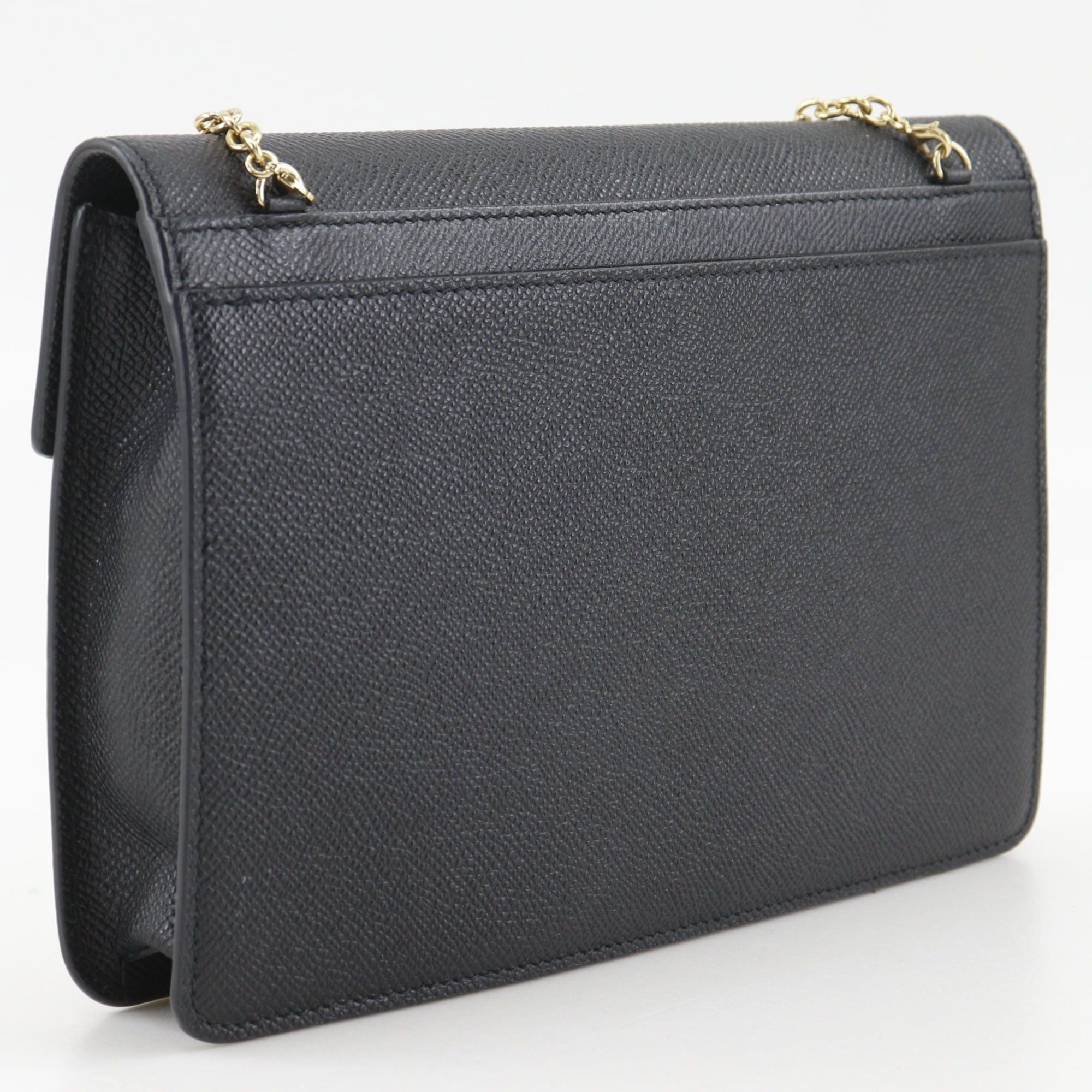 Salvatore Ferragamo Salvatore Ferragamo Gancini Shoulder Bag, Chain 2-Way Clutch, Leather, Black, Flap, Women's Size ONE SIZE - 3 Thumbnail