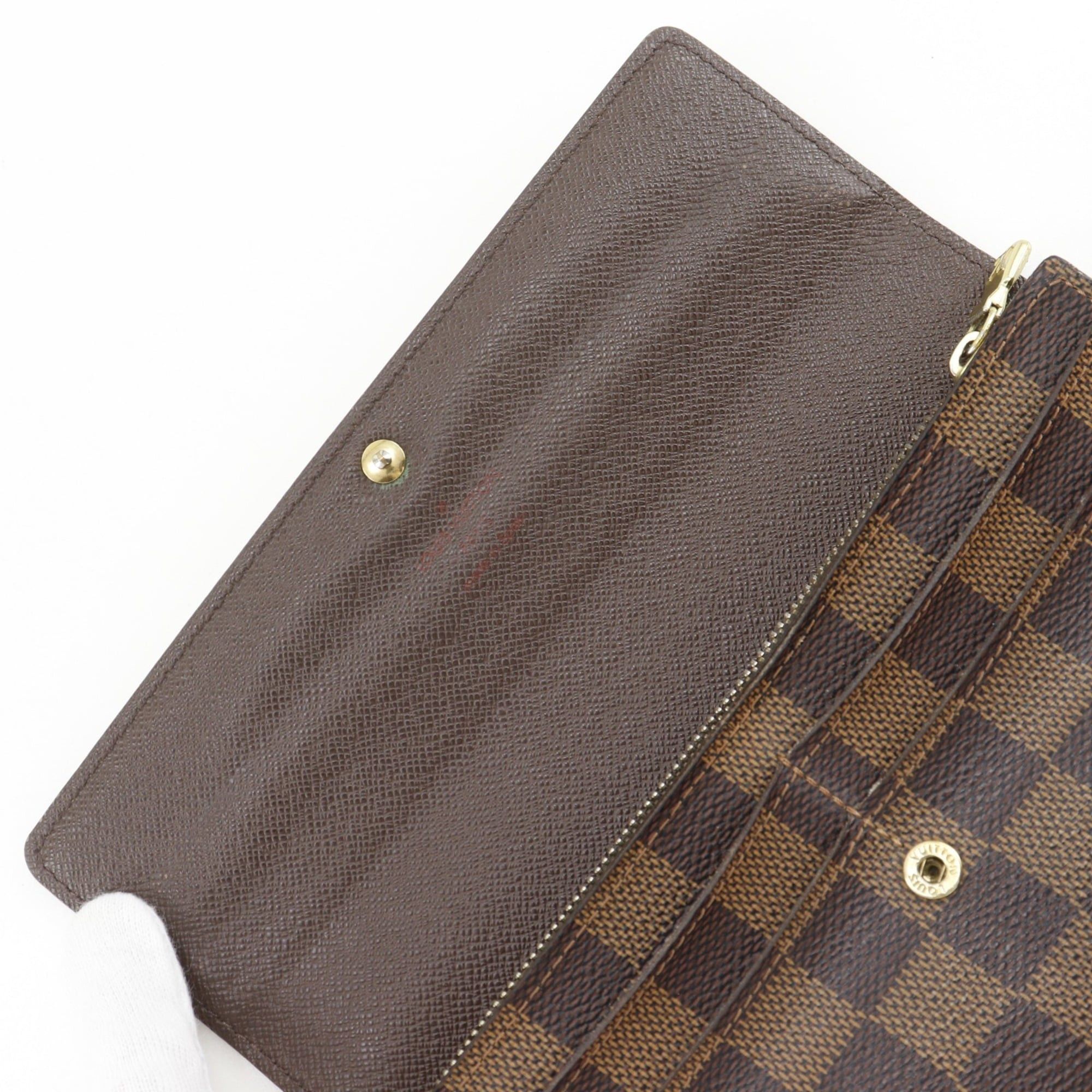 Louis Vuitton Louis Vuitton Portefeuille Sarah Long Wallet N61734 Damier Canvas 2012 Brown CA0162 Snap Button Unisex Size ONE SIZE - 5 Thumbnail