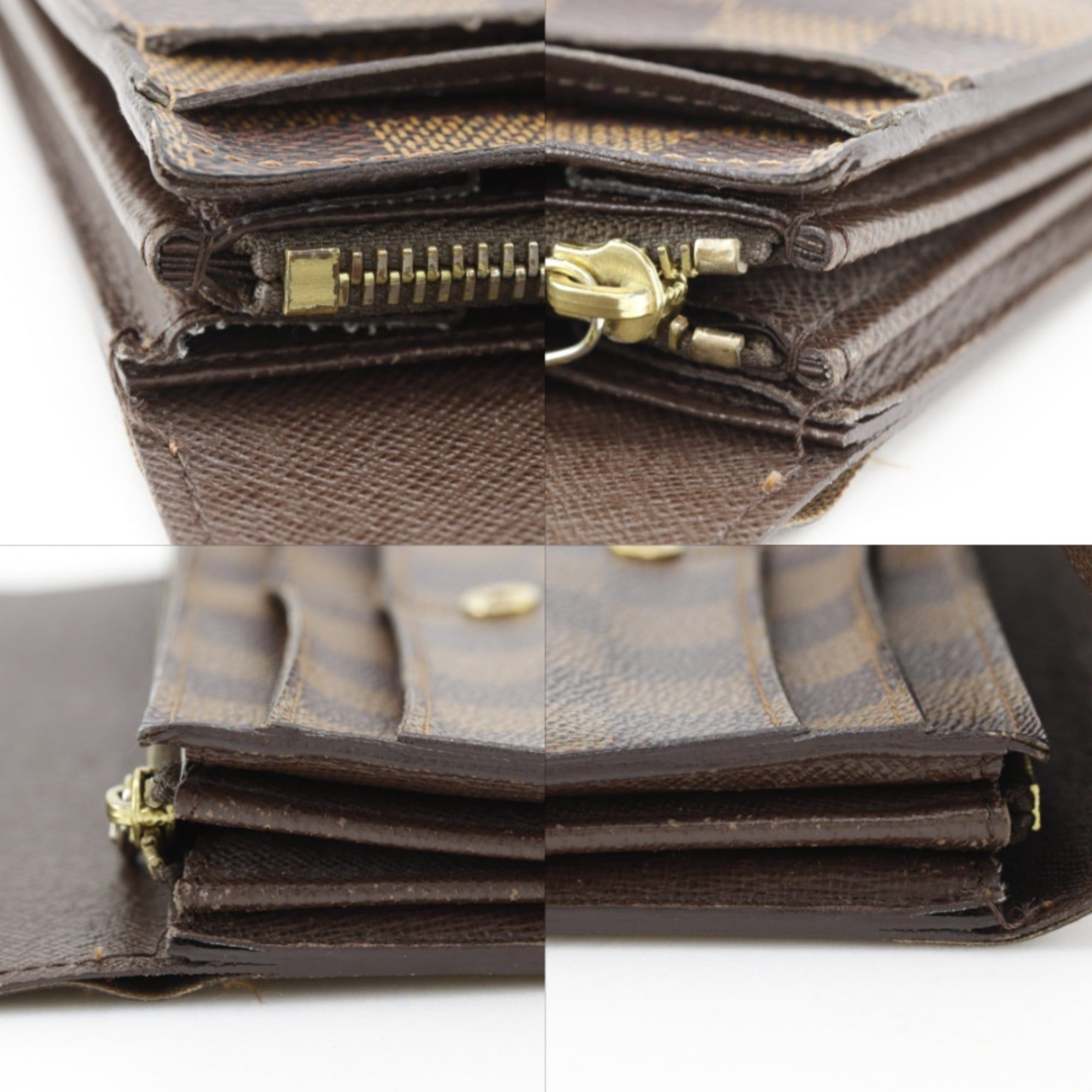 Louis Vuitton Louis Vuitton Portefeuille Sarah Long Wallet N61734 Damier Canvas 2012 Brown CA0162 Snap Button Unisex Size ONE SIZE - 9 Thumbnail