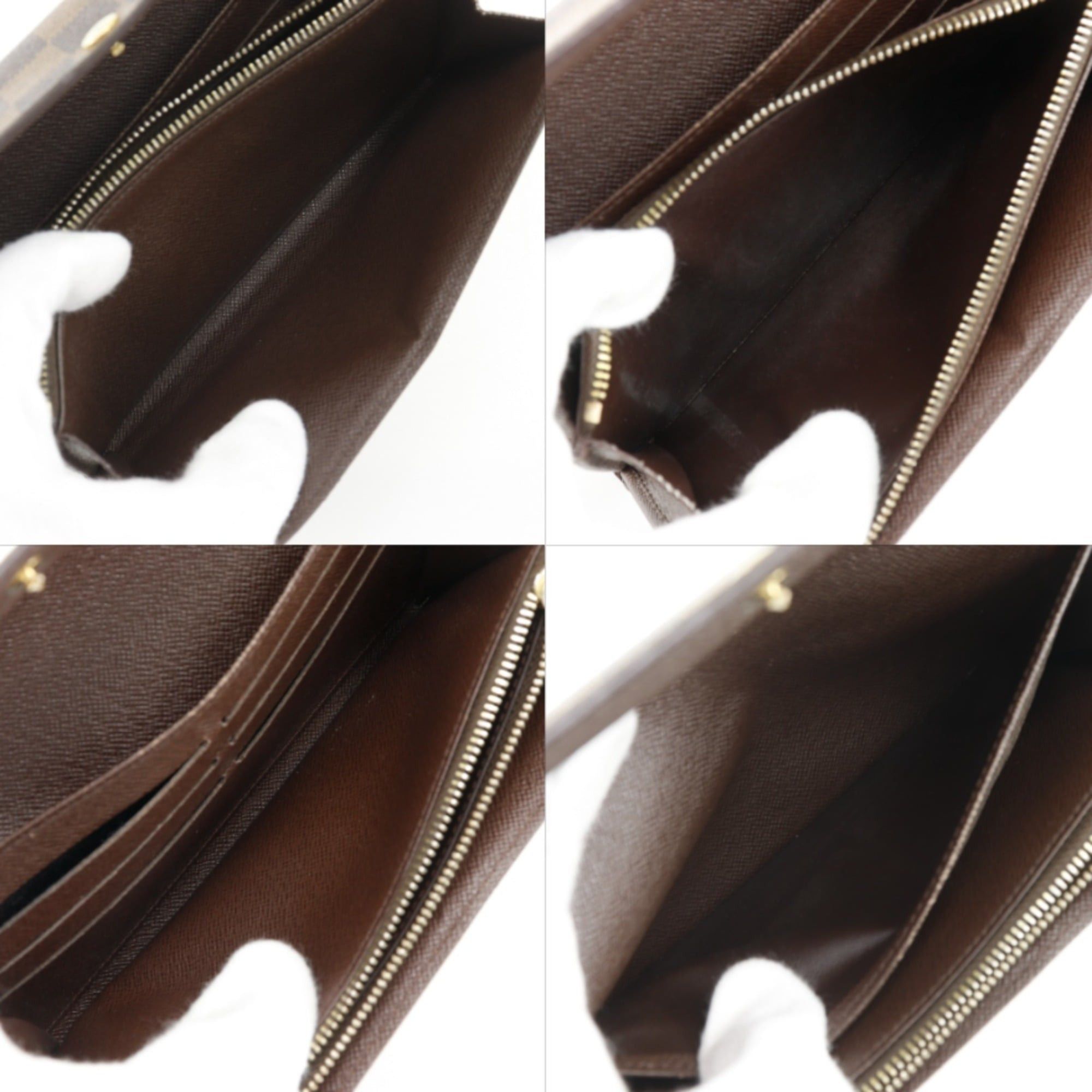 Louis Vuitton Louis Vuitton Portefeuille Sarah Long Wallet N61734 Damier Canvas 2012 Brown CA0162 Snap Button Unisex Size ONE SIZE - 6 Thumbnail