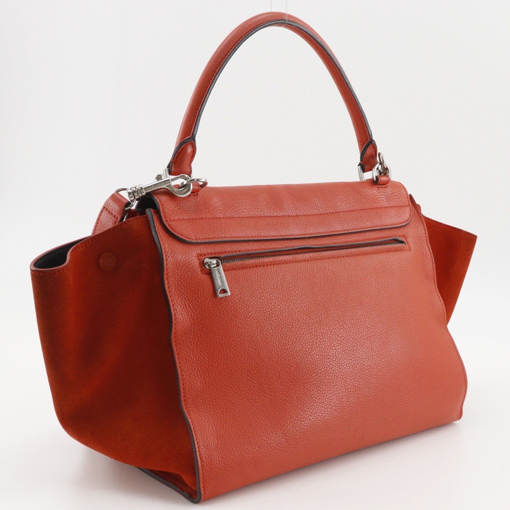 Celine Celine Trapeze Medium Handbag 2-Way Shoulder Bag S-SN-0112 Leather Orange 2-way A5 Flap Women's Size ONE SIZE - 3 Thumbnail