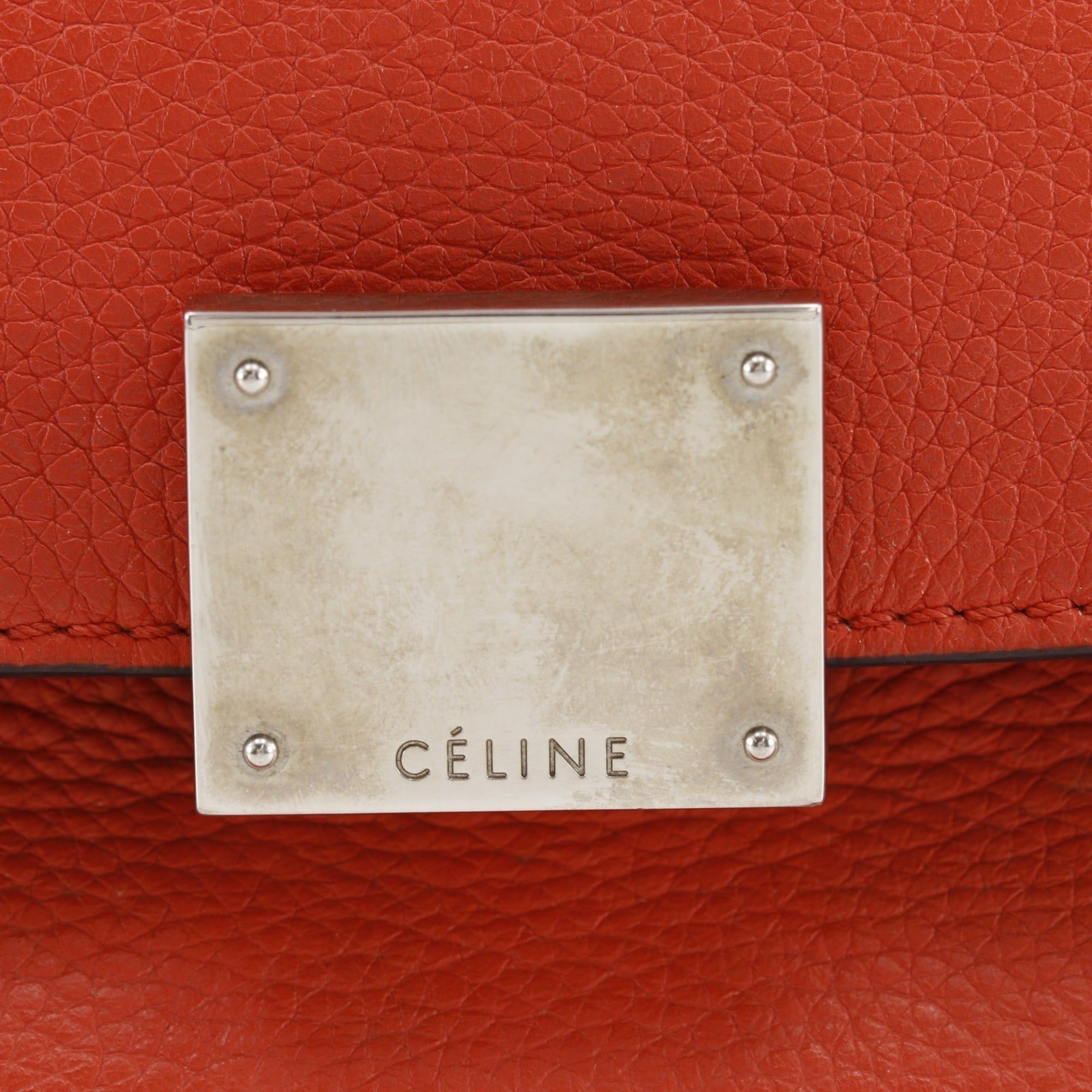 Celine Celine Trapeze Medium Handbag 2-Way Shoulder Bag S-SN-0112 Leather Orange 2-way A5 Flap Women's Size ONE SIZE - 15 Thumbnail